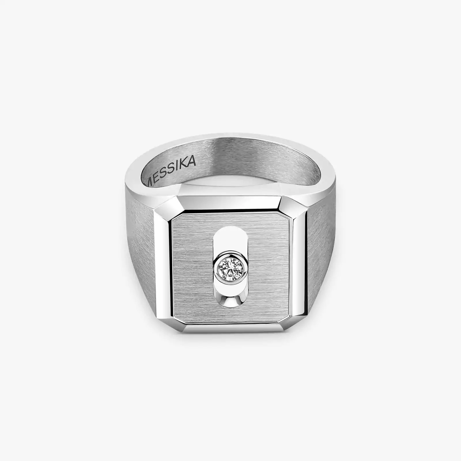 Move Titanium天然钛金印章戒指 Natural Titanium Diamond For Him Ring 13771-TN