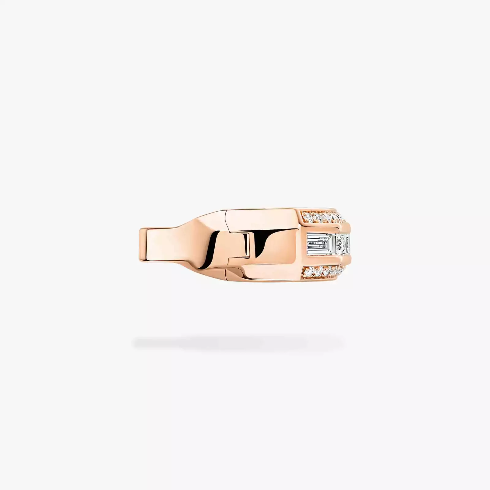 Pendiente Mujer Oro rosa Diamante Pendientes de clip Groove 13672-PG