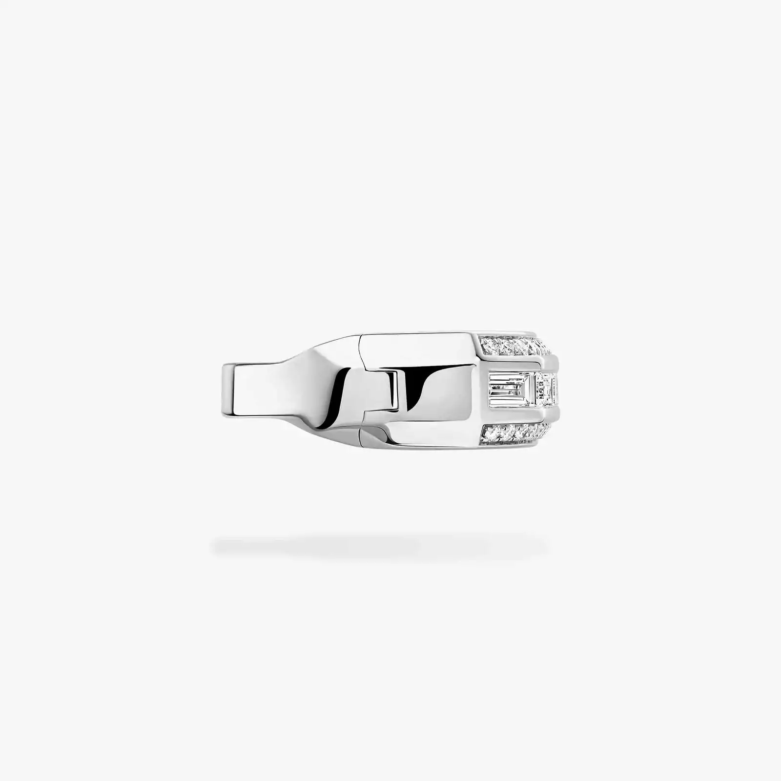 Groove Clip Earrings White Gold For Her Diamond Earrings 13672-WG