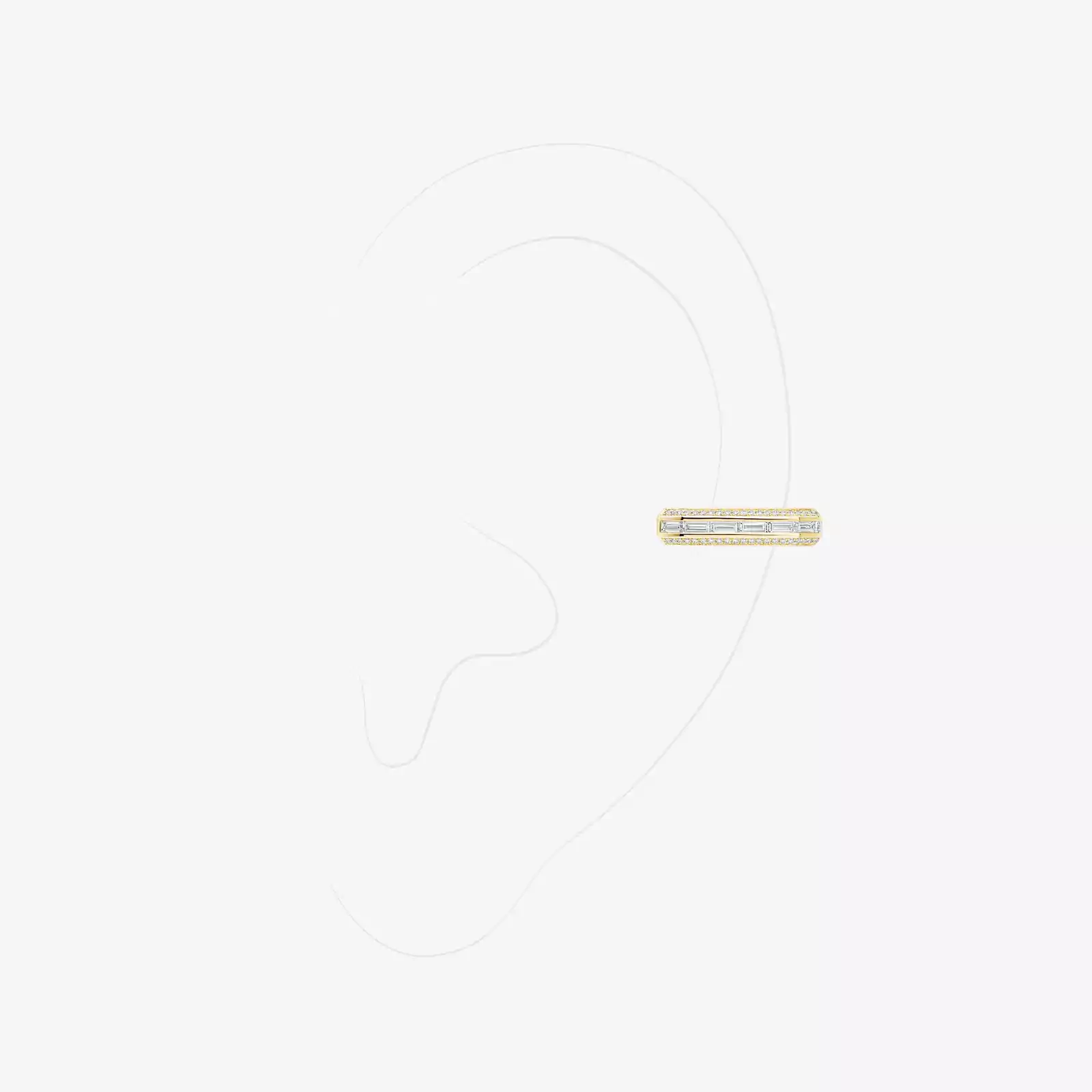 Boucles d'oreilles Femme Or Jaune Diamant Clips Groove 13672-YG