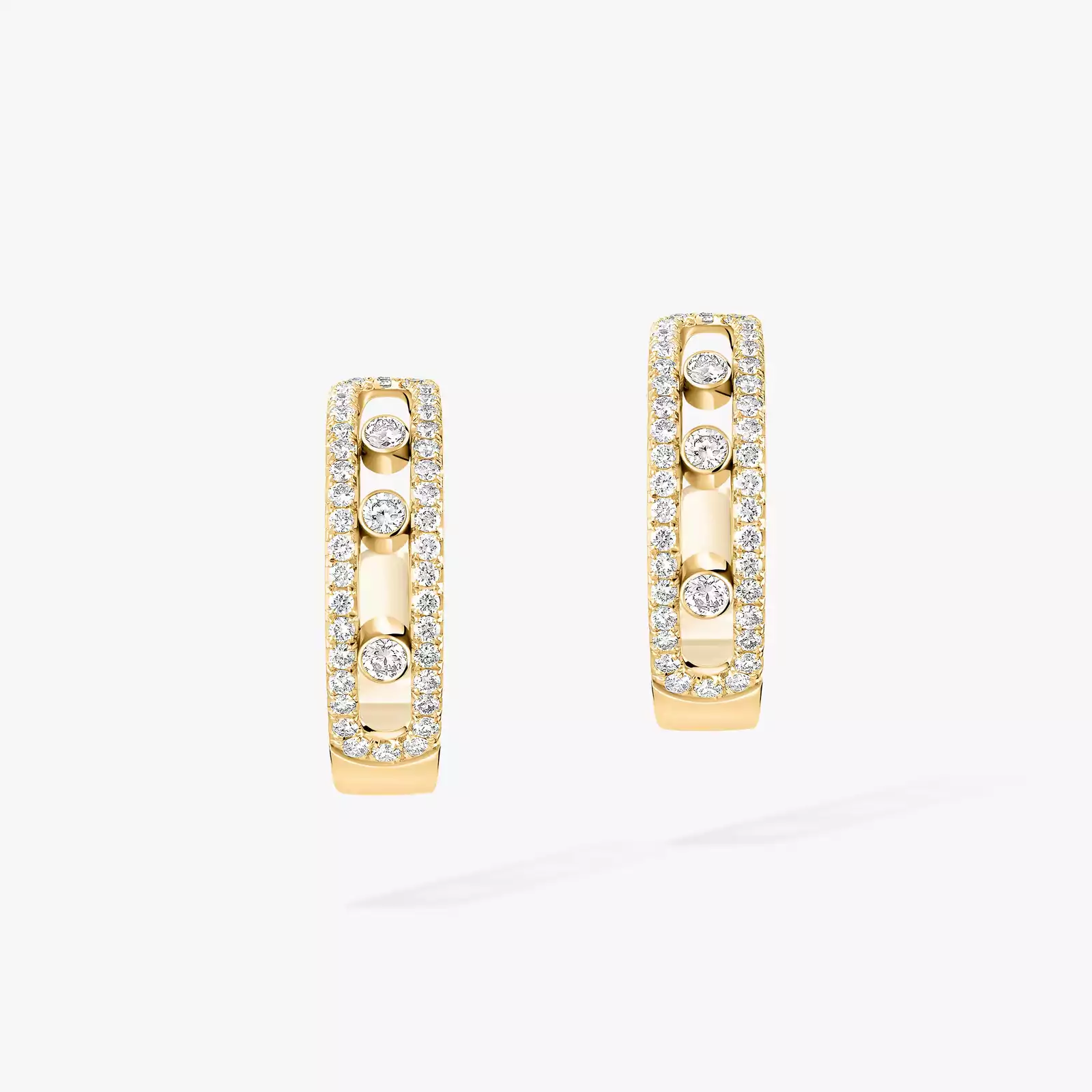 Earrings For Her Yellow Gold Diamond 무브 파베 후프 04993-YG