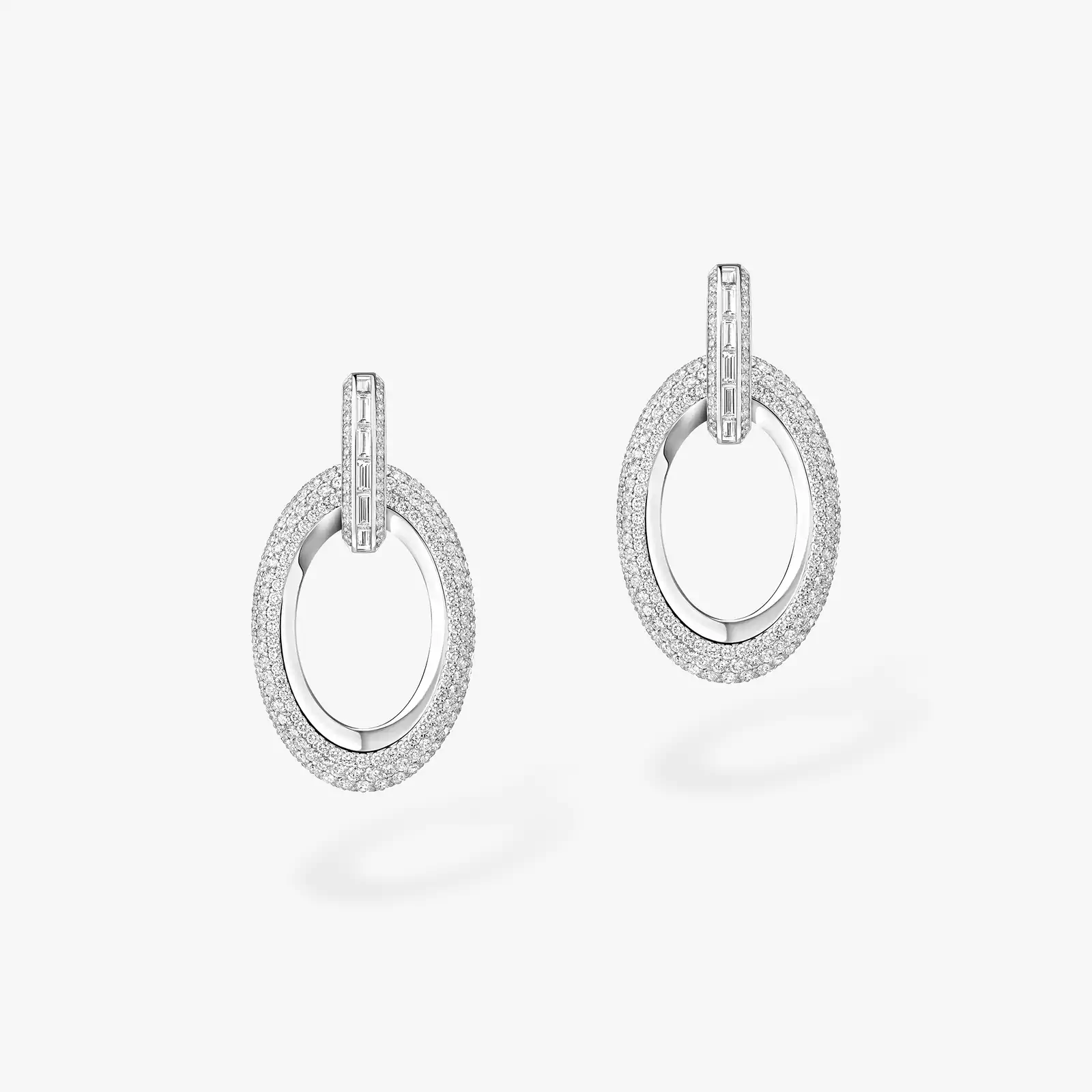 Boucles d'oreilles Femme Or Blanc Diamant Groove 13470-WG