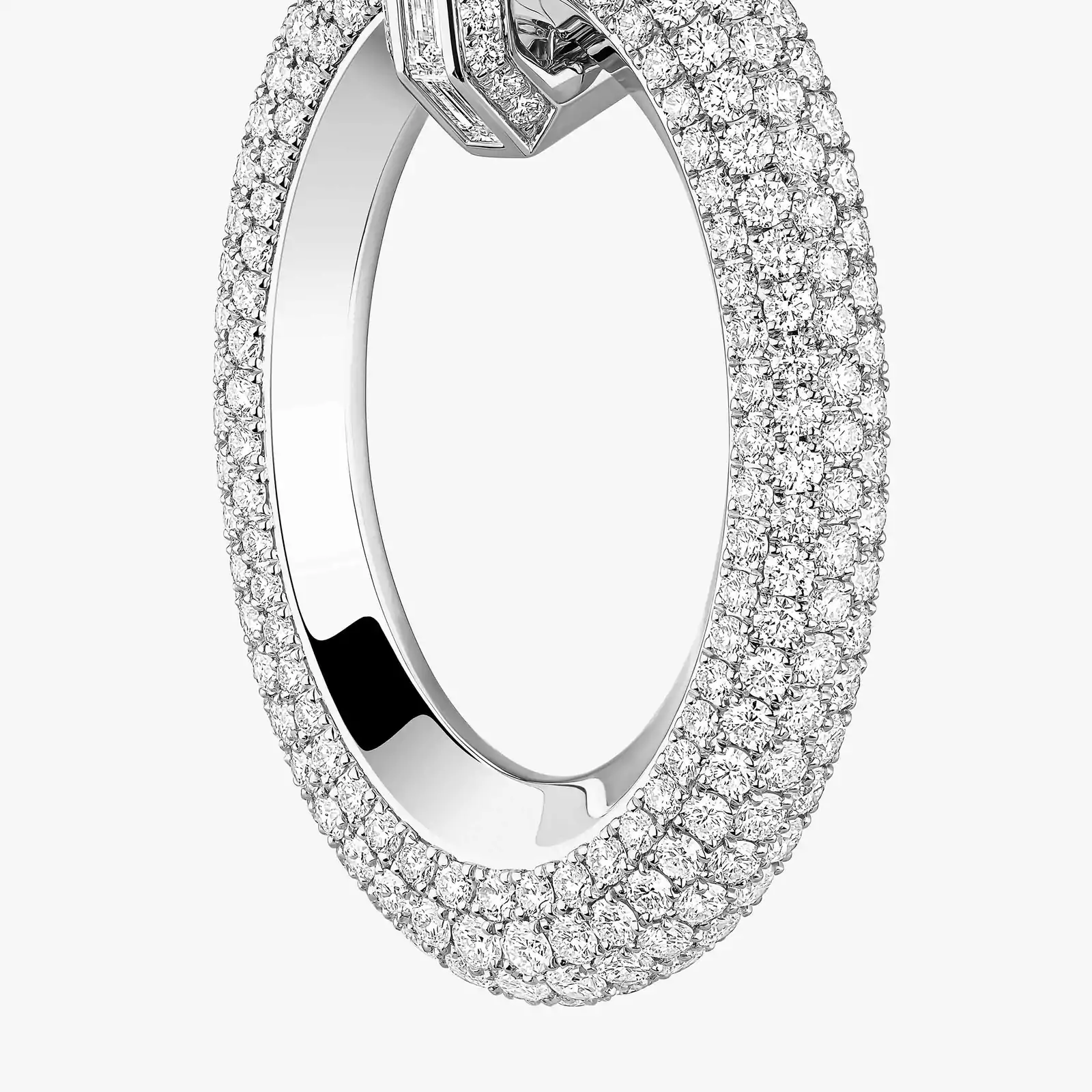 Boucles d'oreilles Femme Or Blanc Diamant Groove 13470-WG