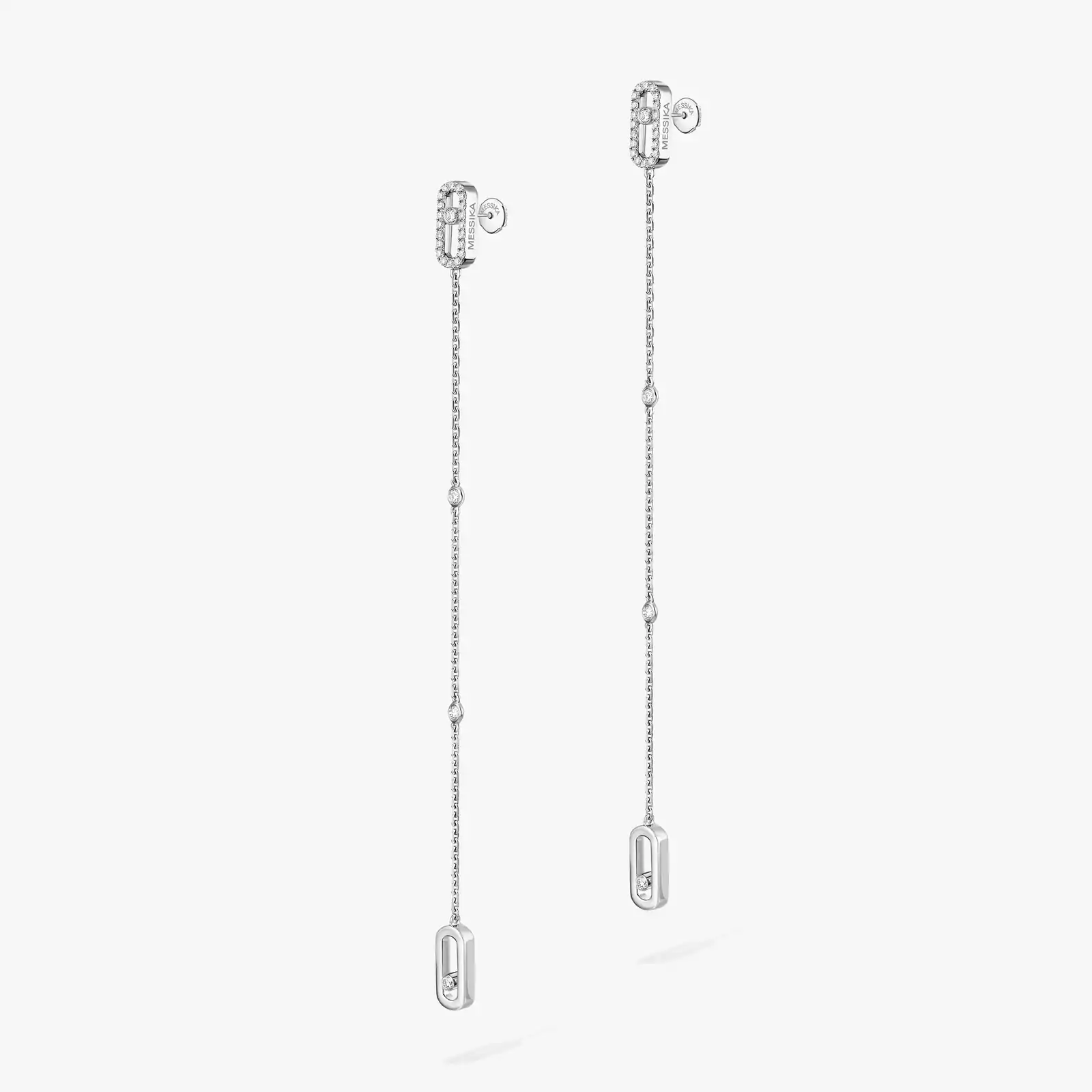 Move Uno Pendant Earrings White Gold For Her Diamond Earrings 11321-WG