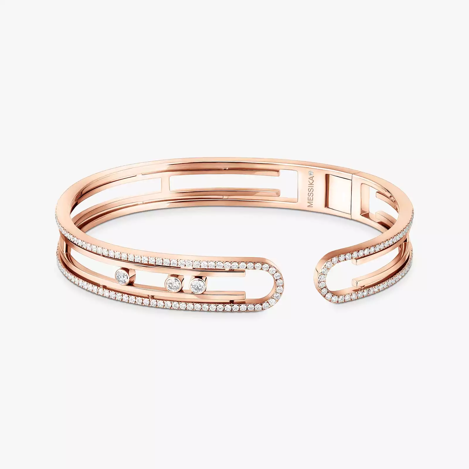Bracelet Femme Or Rose Diamant Bangle Move 10th 11426-PG