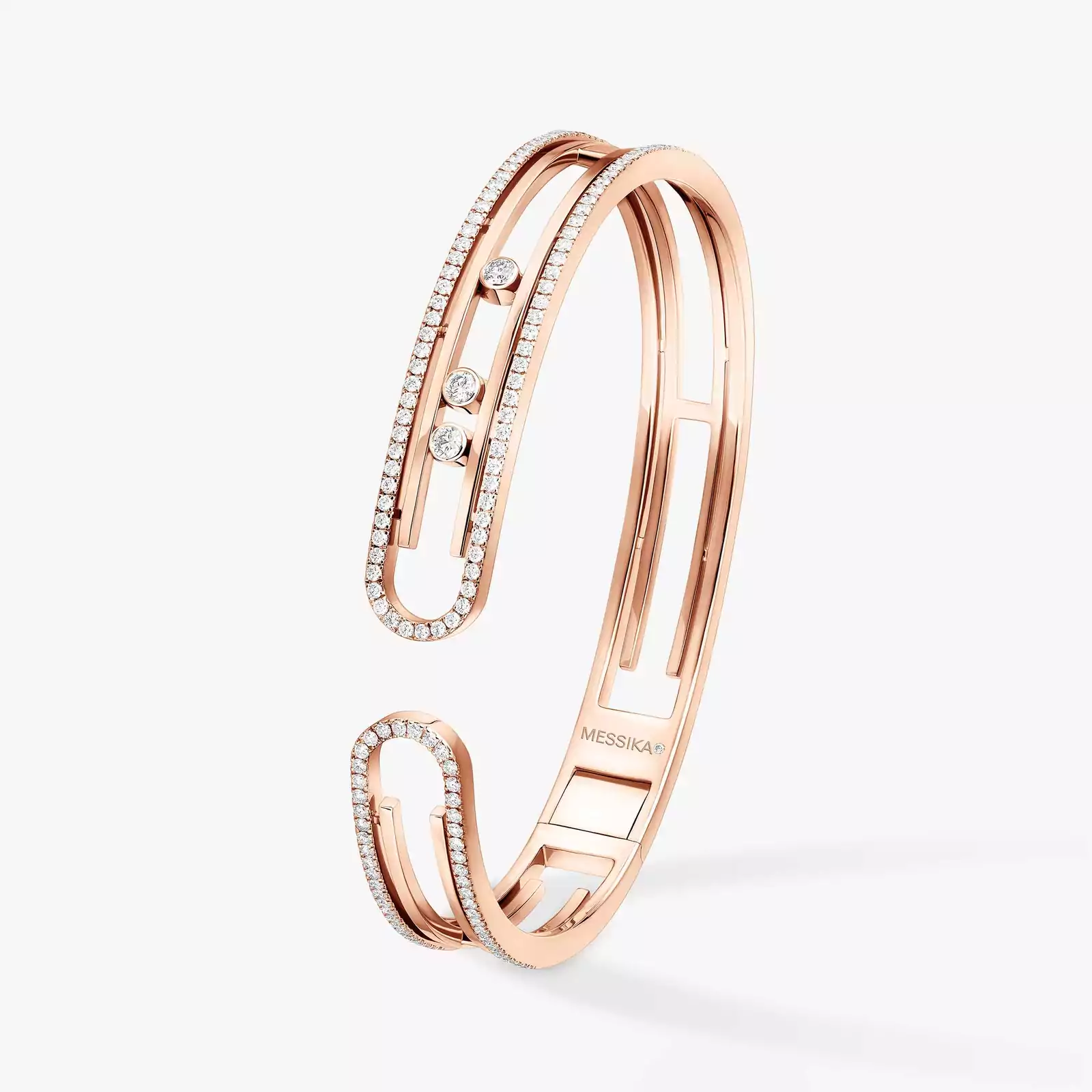 Bracelet Femme Or Rose Diamant Bangle Move 10th 11426-PG