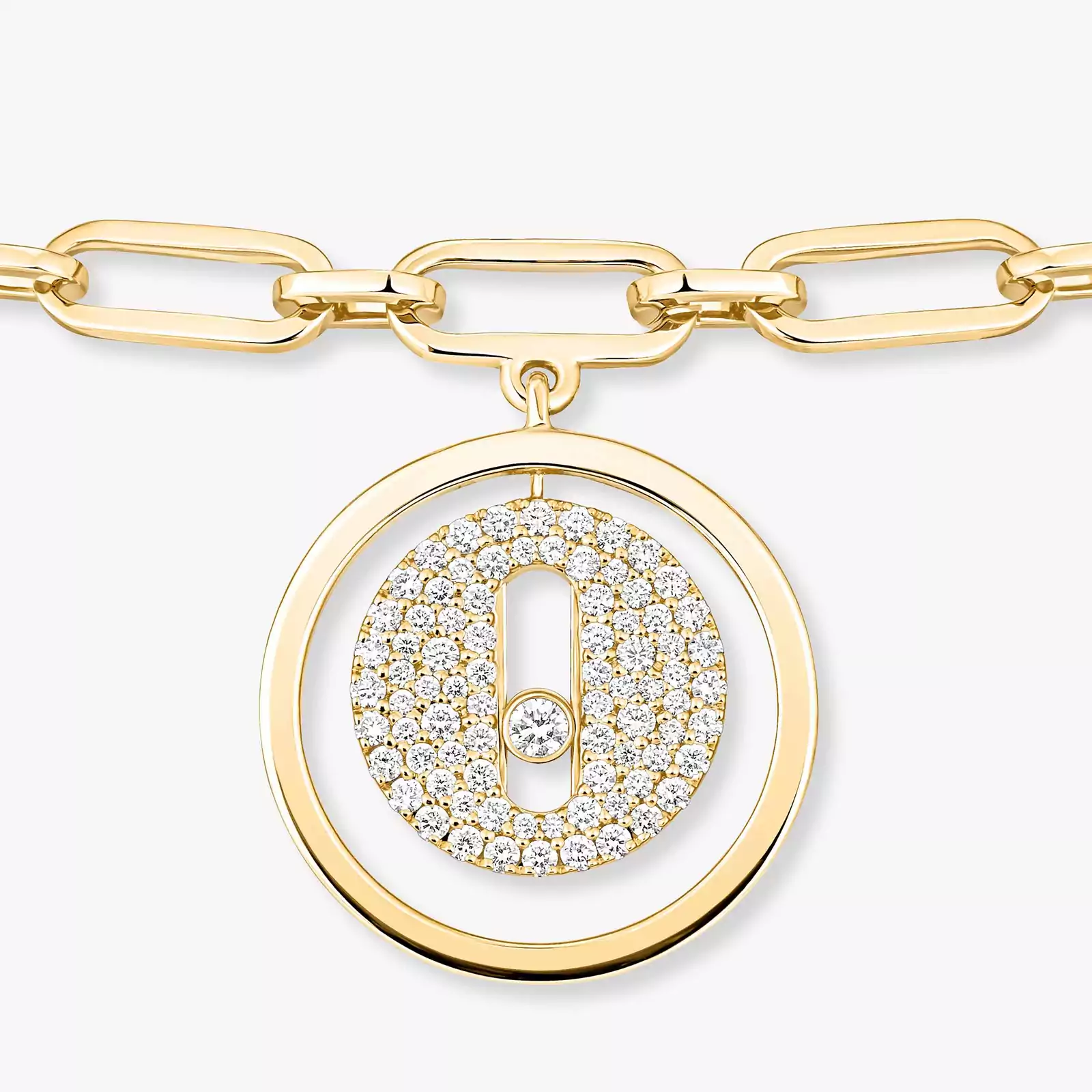 Lucky Move Diamond Pavé Ankle Bracelet Yellow Gold For Her Diamond Bracelet 12151-YG