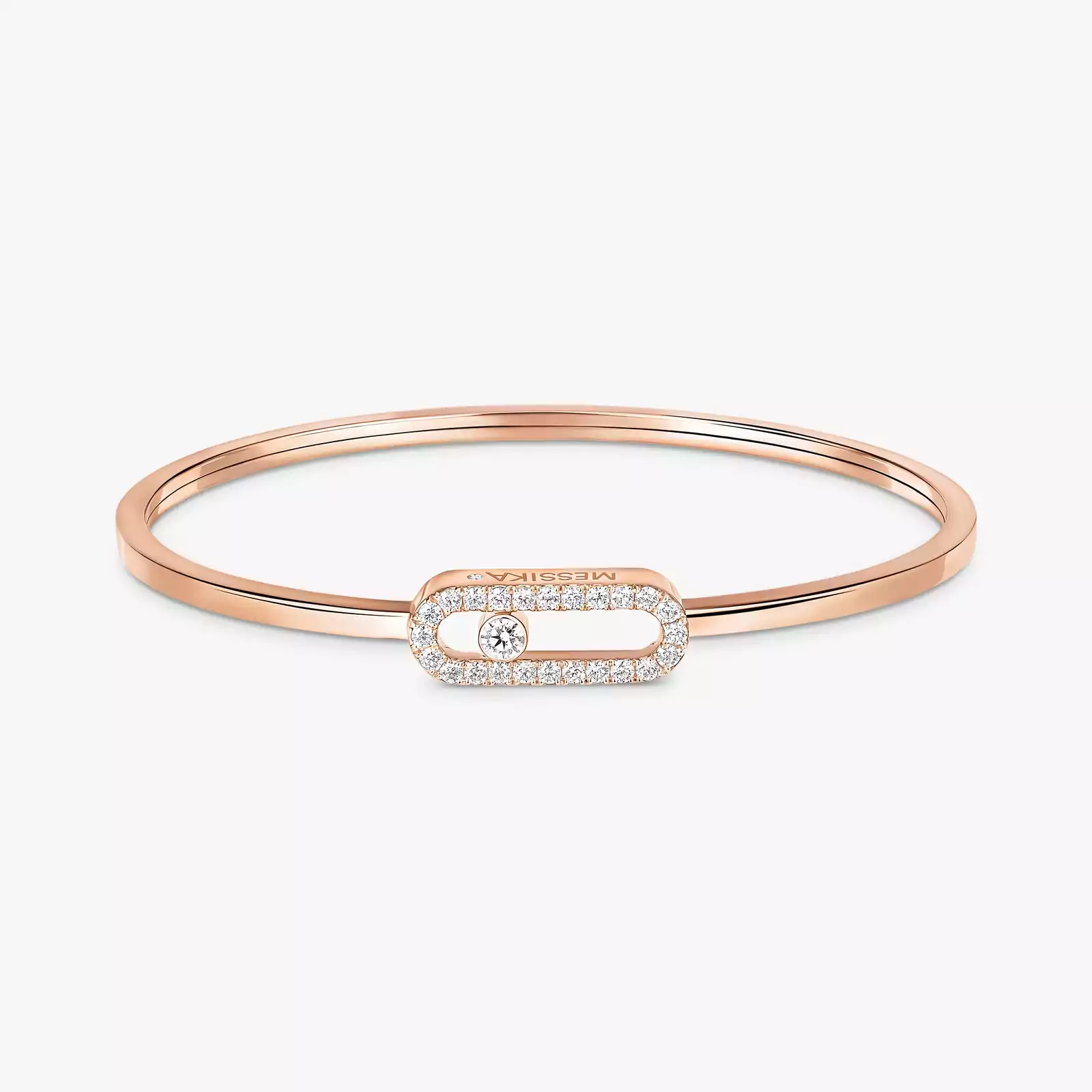 Bracelet Femme Or Rose Diamant Jonc Flex Move Uno Pavé MM 12057-PG