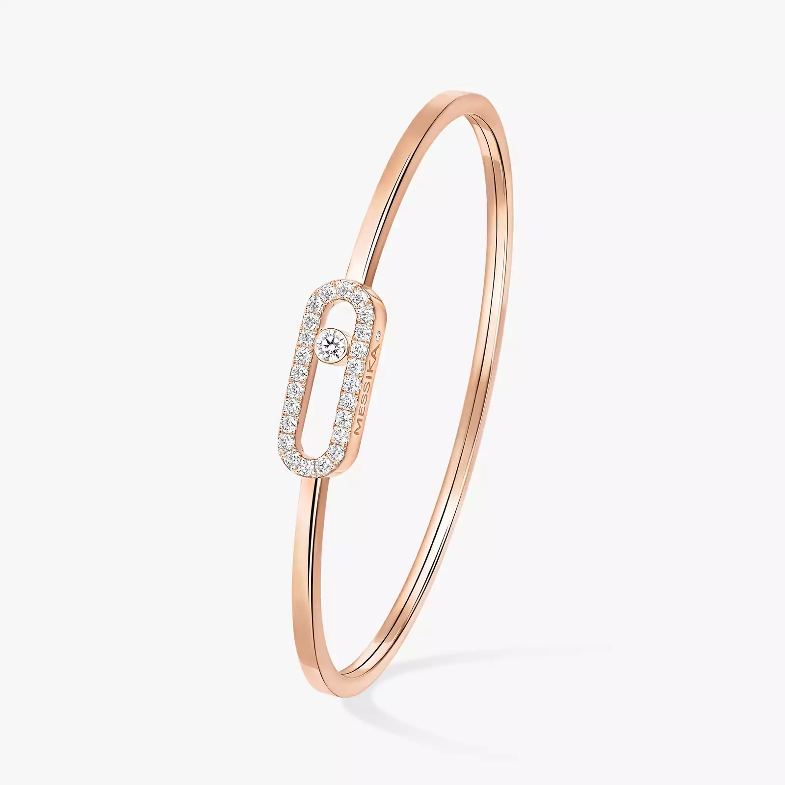 Bracelet Femme Or Rose Diamant Jonc Flex Move Uno Pavé MM 12057-PG