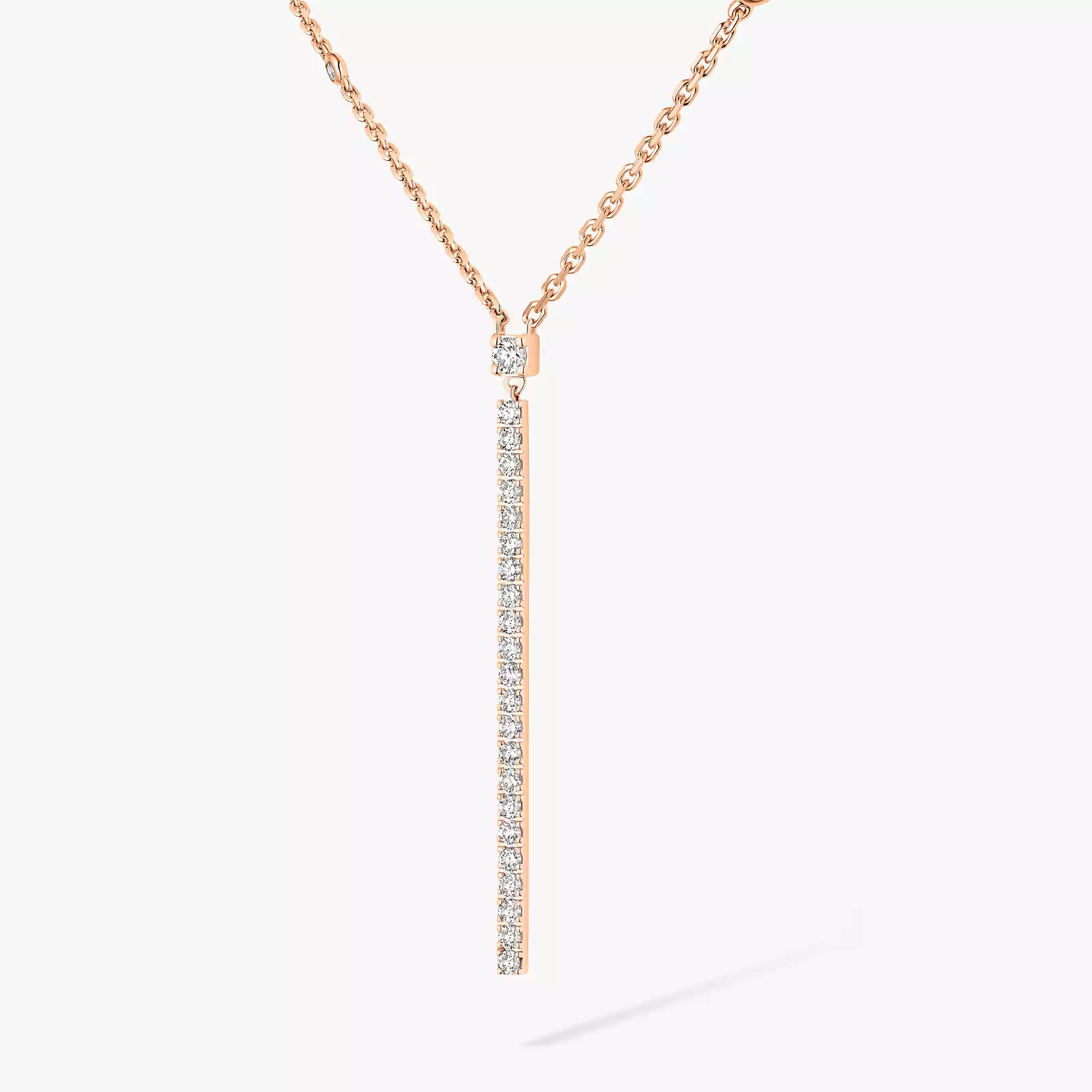 Gatsby Vertical Bar Pink Gold For Her Diamond Necklace 05448-PG