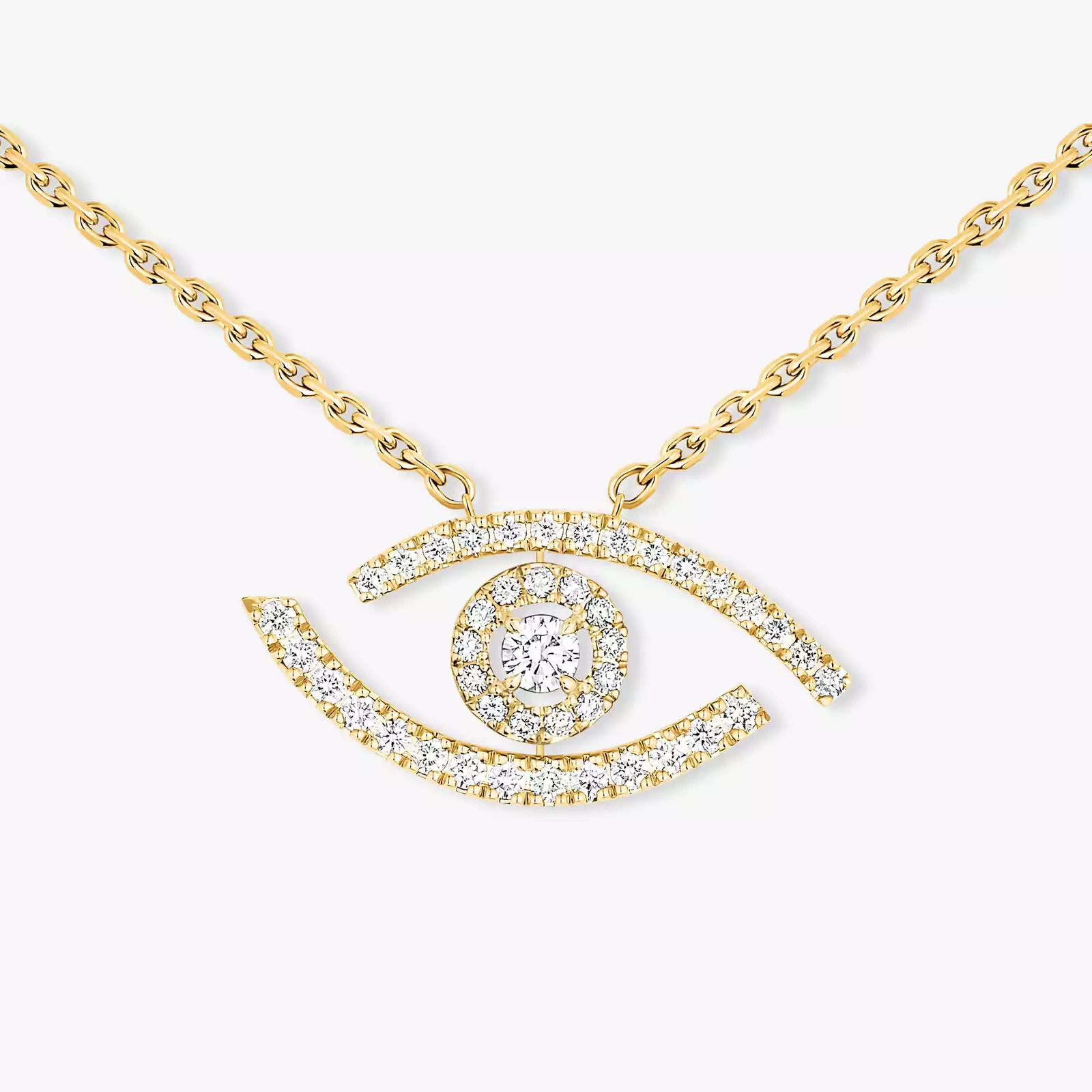 Collar Mujer Oro amarillo Diamante Collar Lucky Eye Pavé 07525-YG