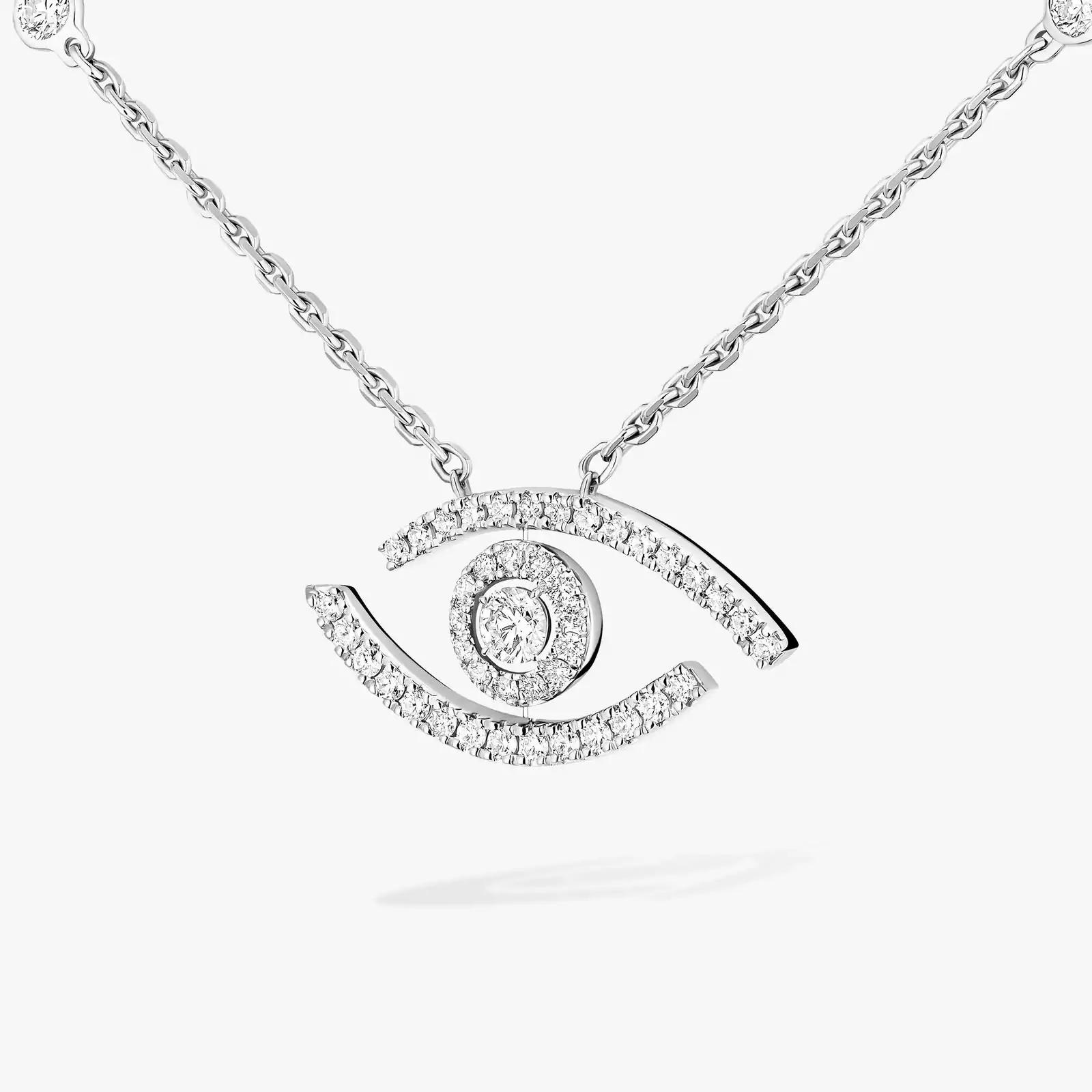 Lucky Eye Pavé White Gold For Her Diamond Necklace 07525-WG