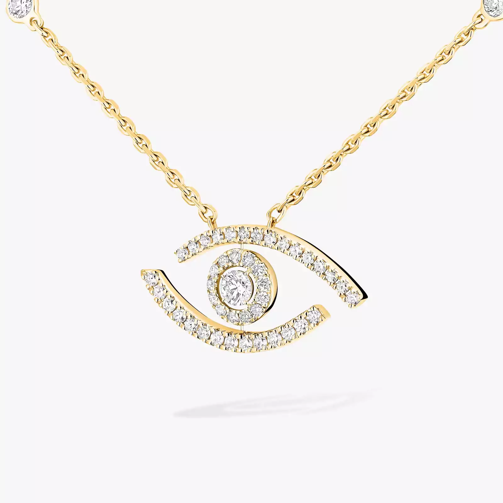 Collar Mujer Oro amarillo Diamante Collar Lucky Eye Pavé 07525-YG