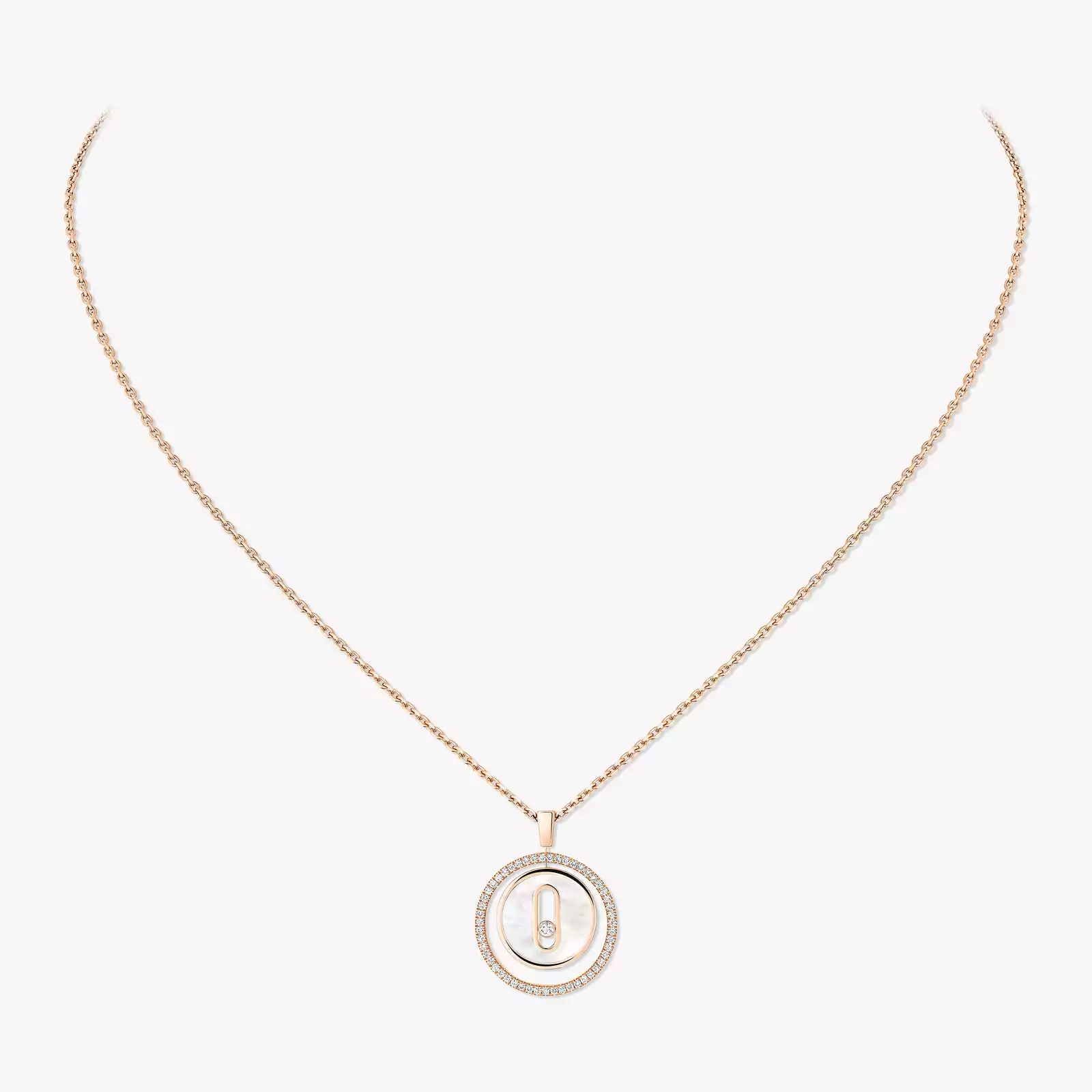 Collier Femme Or Rose Diamant Lucky Move PM Nacre Blanche 11650-PG