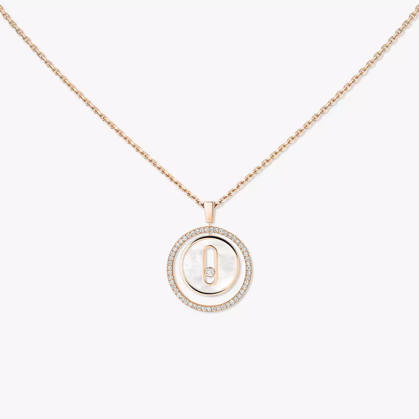 Collier Femme Or Rose Diamant Lucky Move PM Nacre Blanche 11650-PG