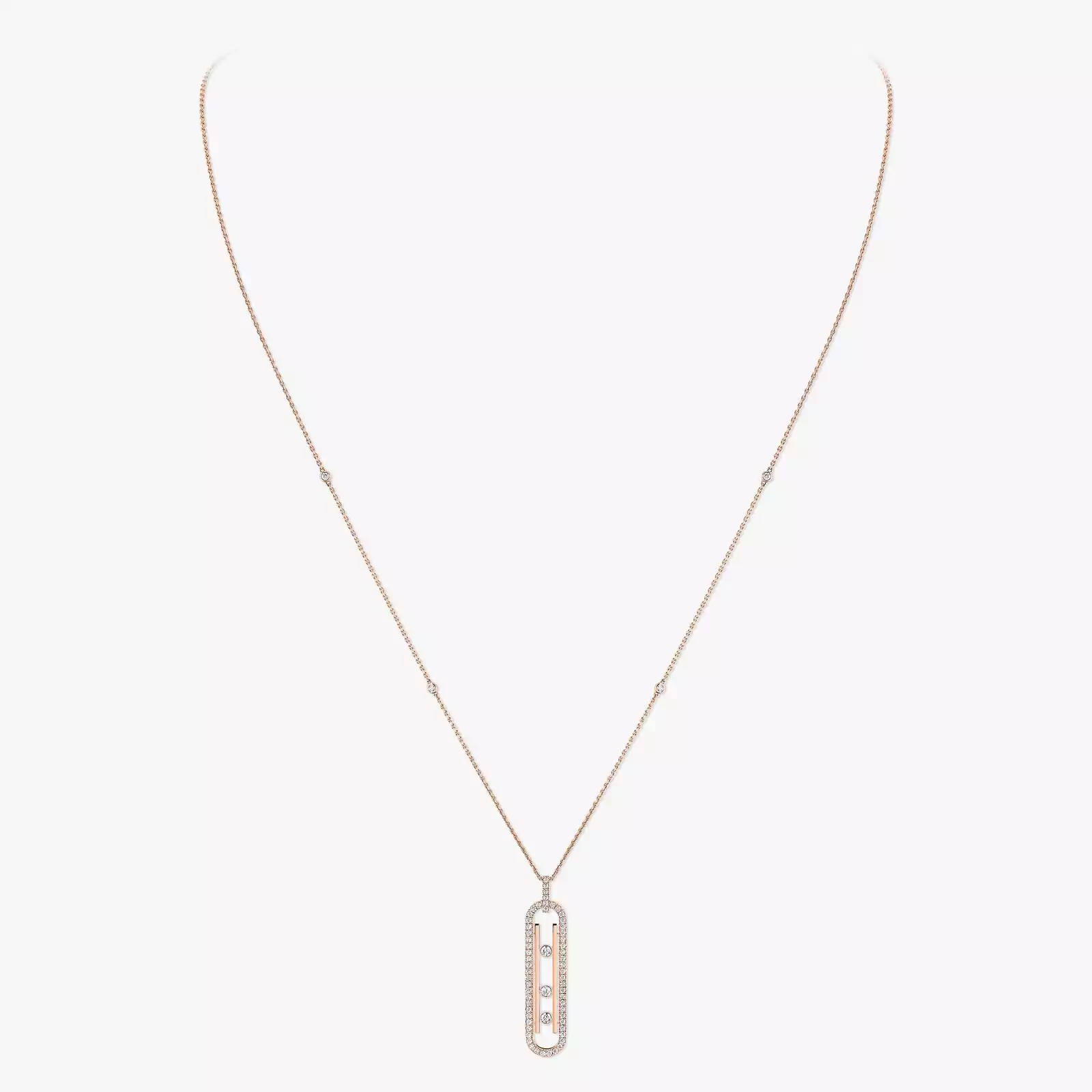 Move 10th项链 小号款  Pink Gold Diamond For Her Necklace 10032-PG