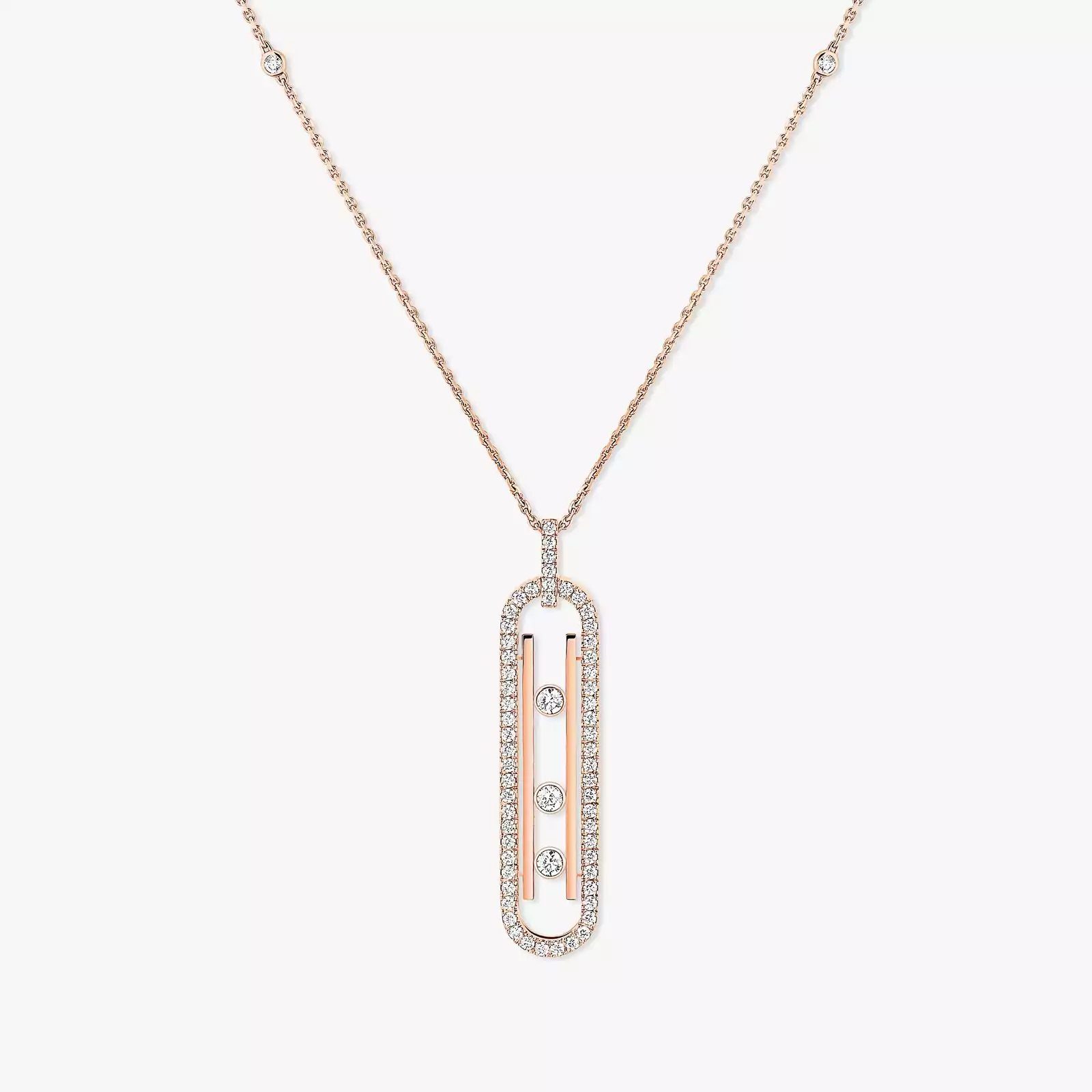 Move 10th项链 小号款  Pink Gold Diamond For Her Necklace 10032-PG