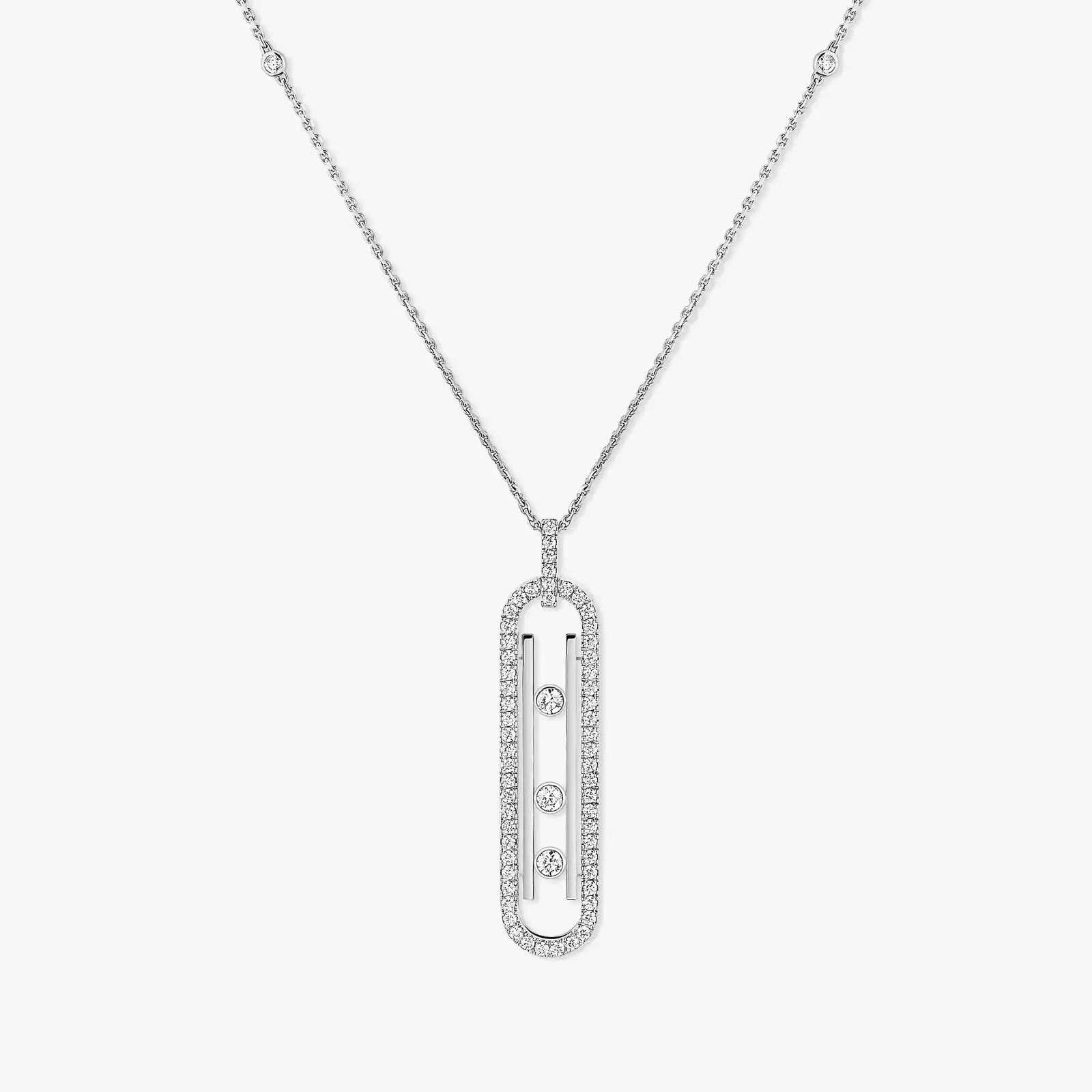 Move 10th项链 小号款  White Gold Diamond For Her Necklace 10032-WG