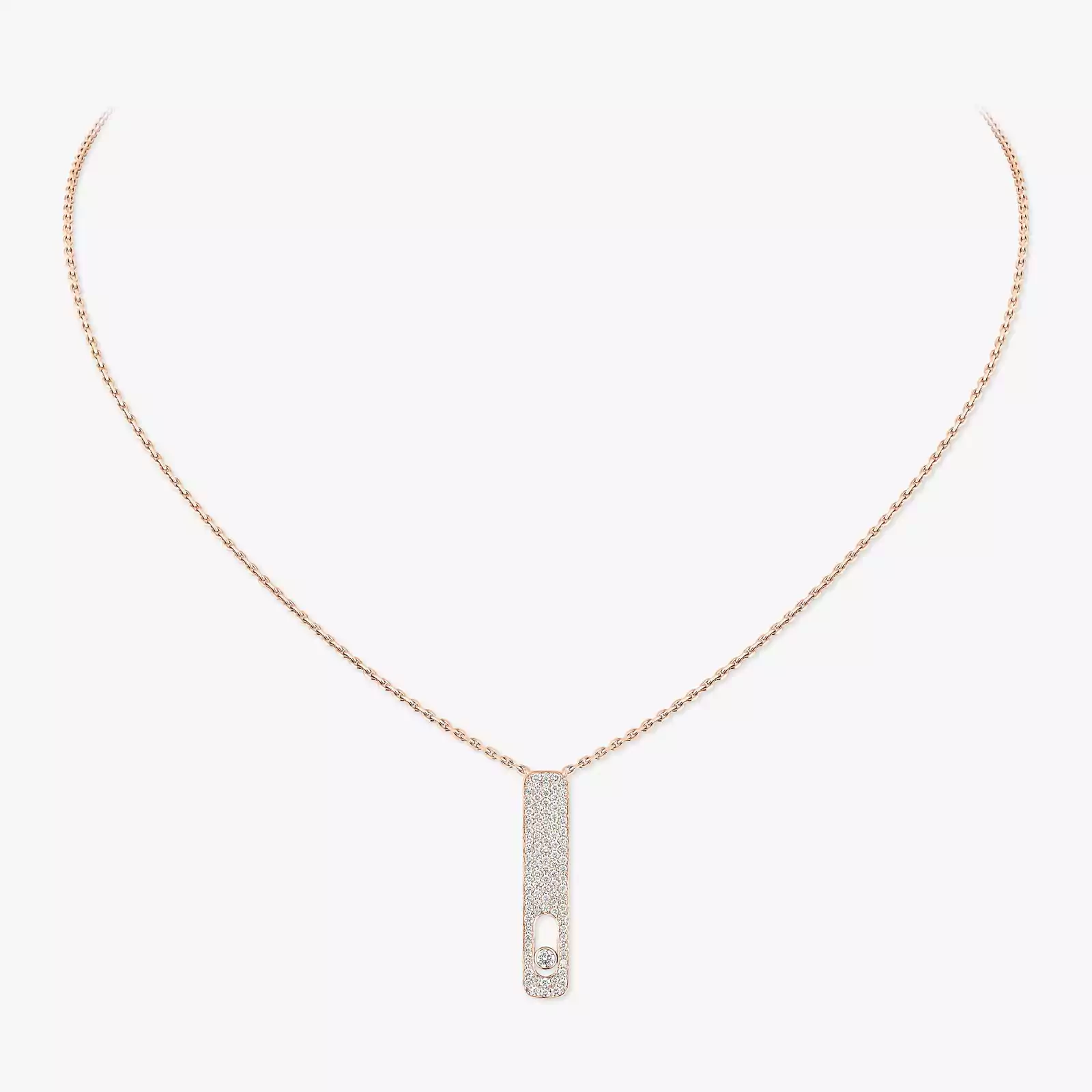 My First Diamond Pavé Pink Gold For Her Diamond Necklace 07520-PG