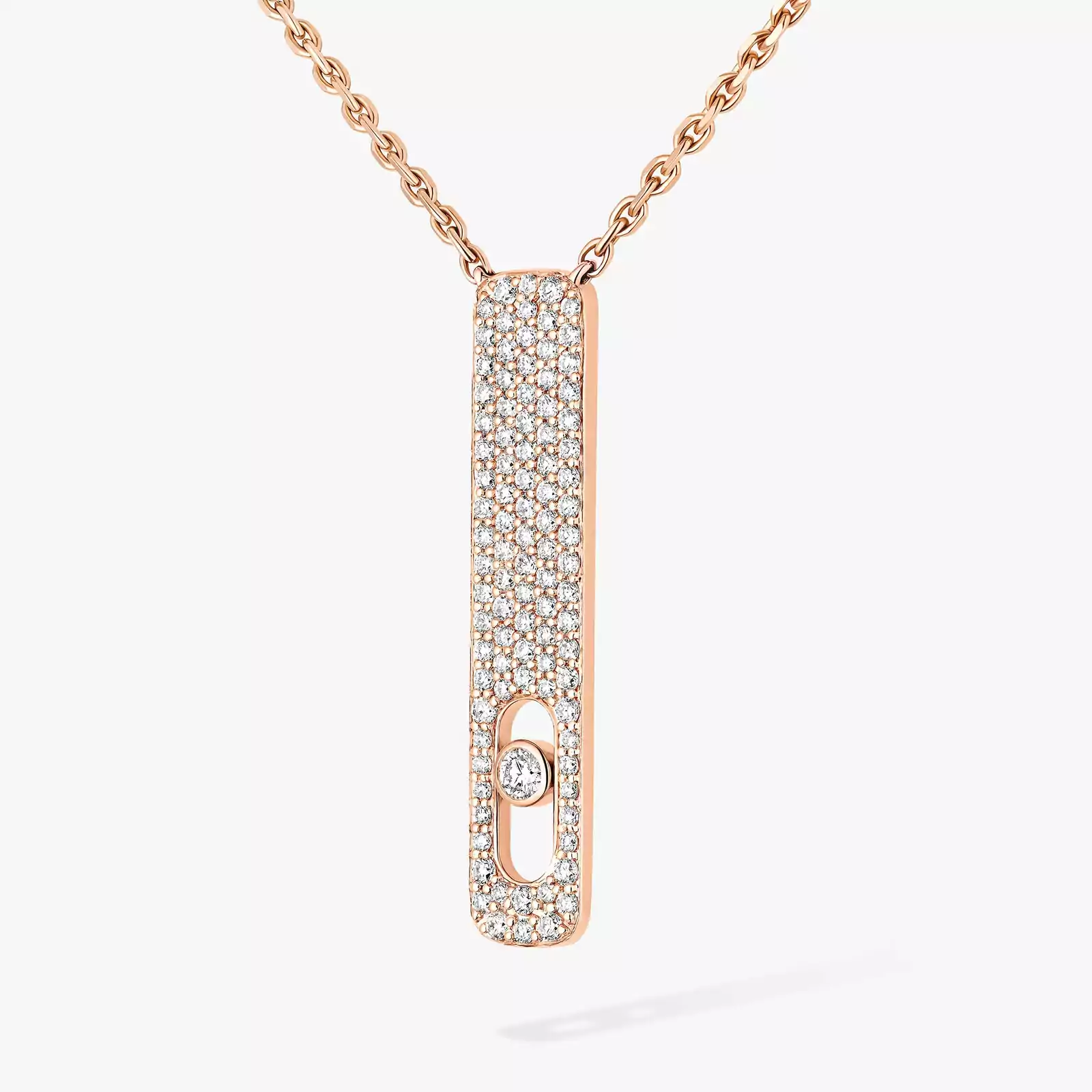 My First Diamond Pavé Pink Gold For Her Diamond Necklace 07520-PG