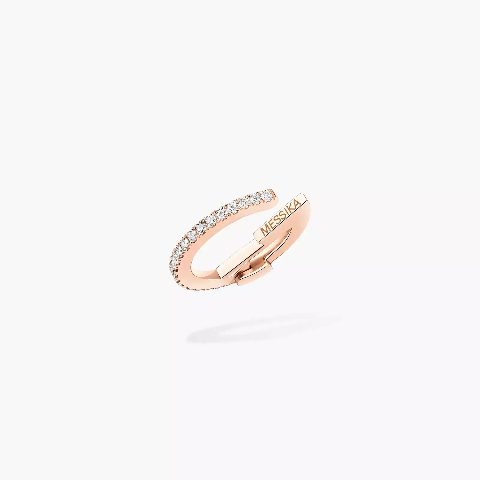 Gatsby Mono Clip Middle  Pink Gold For Her Diamond Earrings 10031-PG