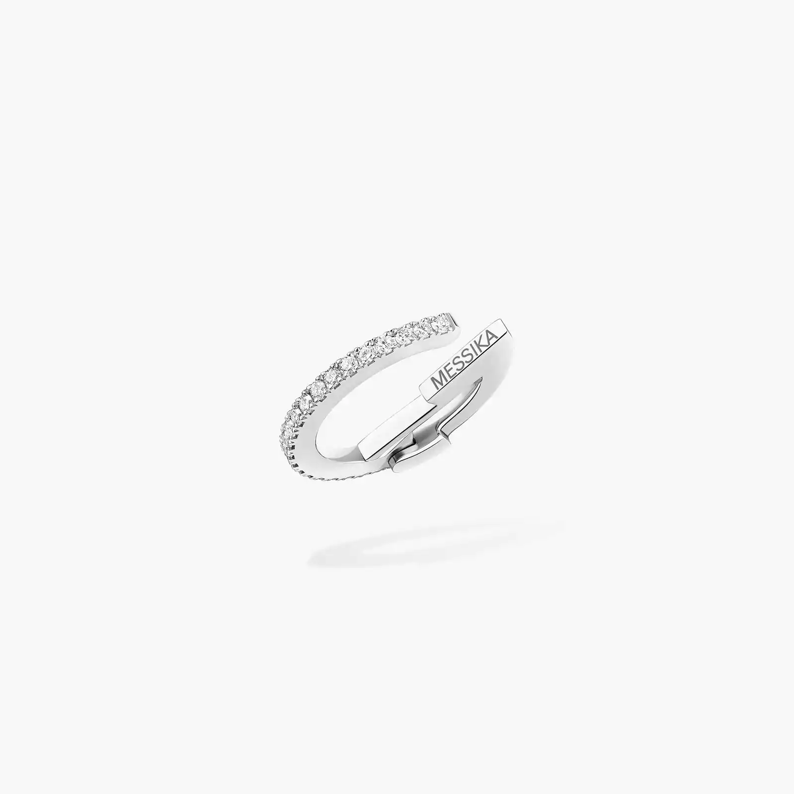 Gatsby Mono Clip Middle  White Gold For Her Diamond Earrings 10031-WG