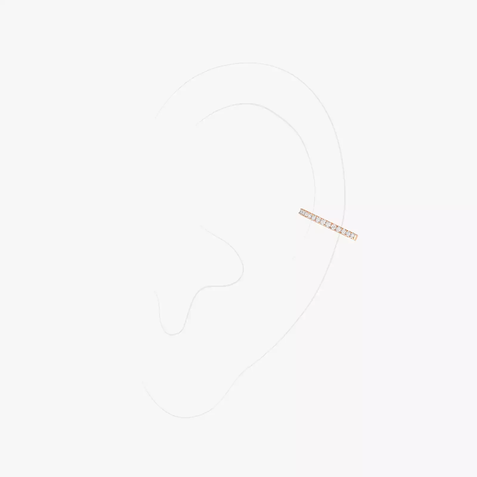 Gatsby Mono Clip Middle  Pink Gold For Her Diamond Earrings 10031-PG