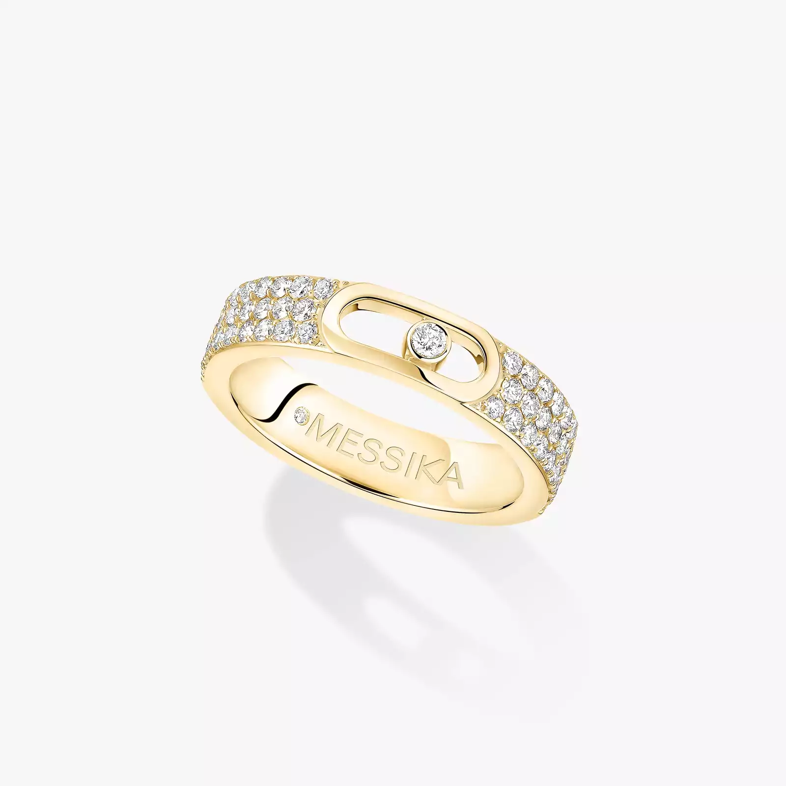 Ring For Her Yellow Gold Diamond Alliance Move Joaillerie Pavée 13555-YG