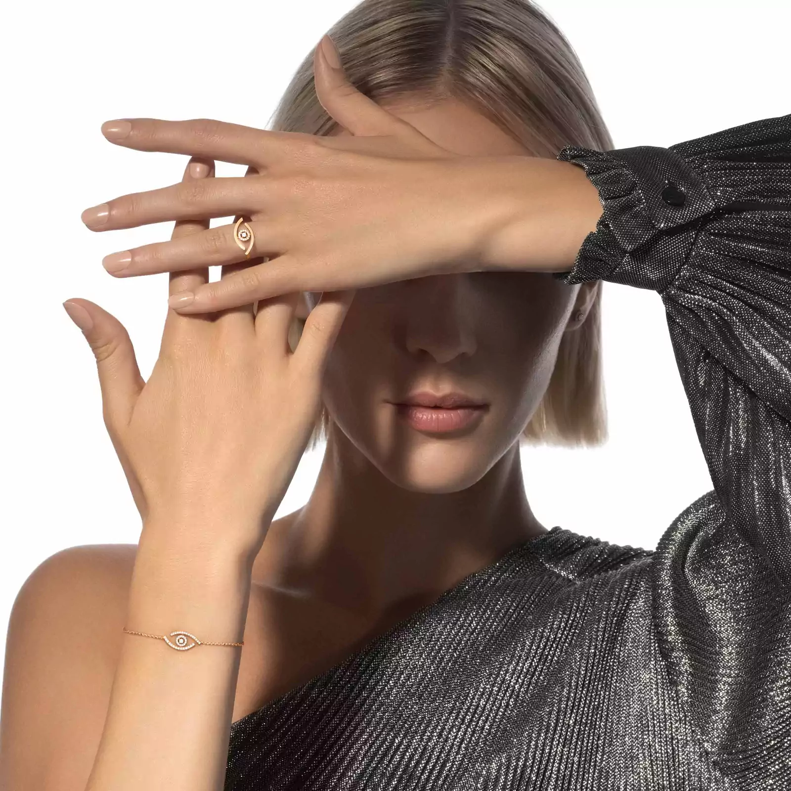 Lucky Eye戒指 Yellow Gold Diamond For Her Ring 10036-YG