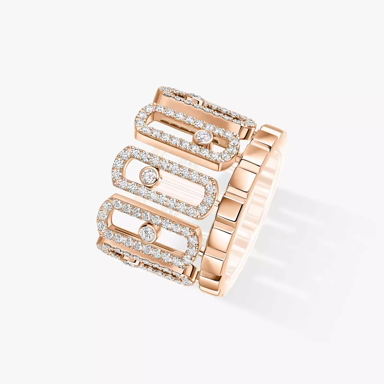 Move Iconica Mit Diamanten ausgefasst Für sie Diamant Ring Roségold 12821-PG