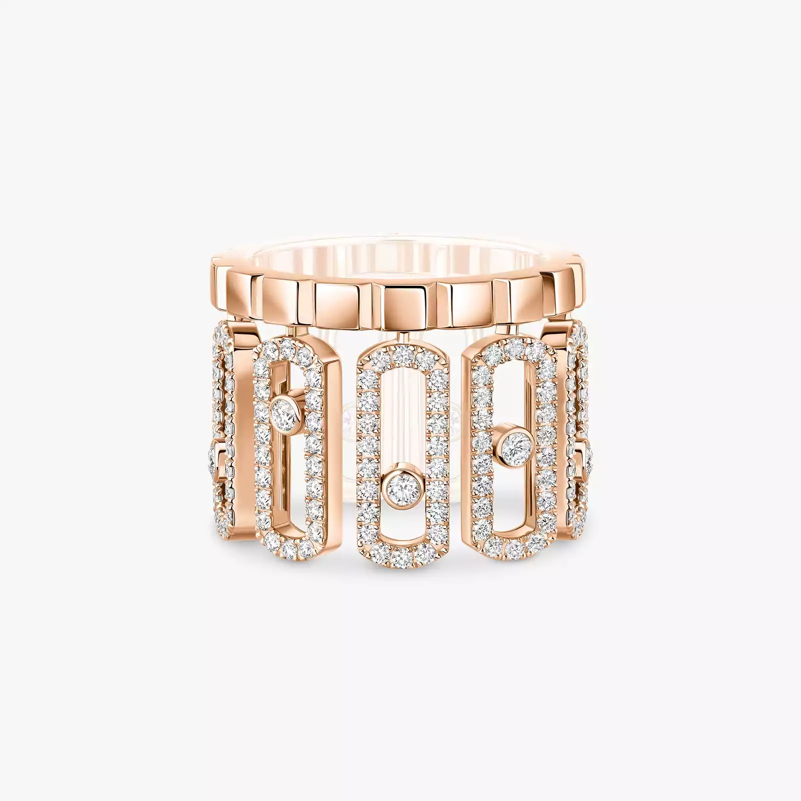 Move Iconica Mit Diamanten ausgefasst Für sie Diamant Ring Roségold 12821-PG