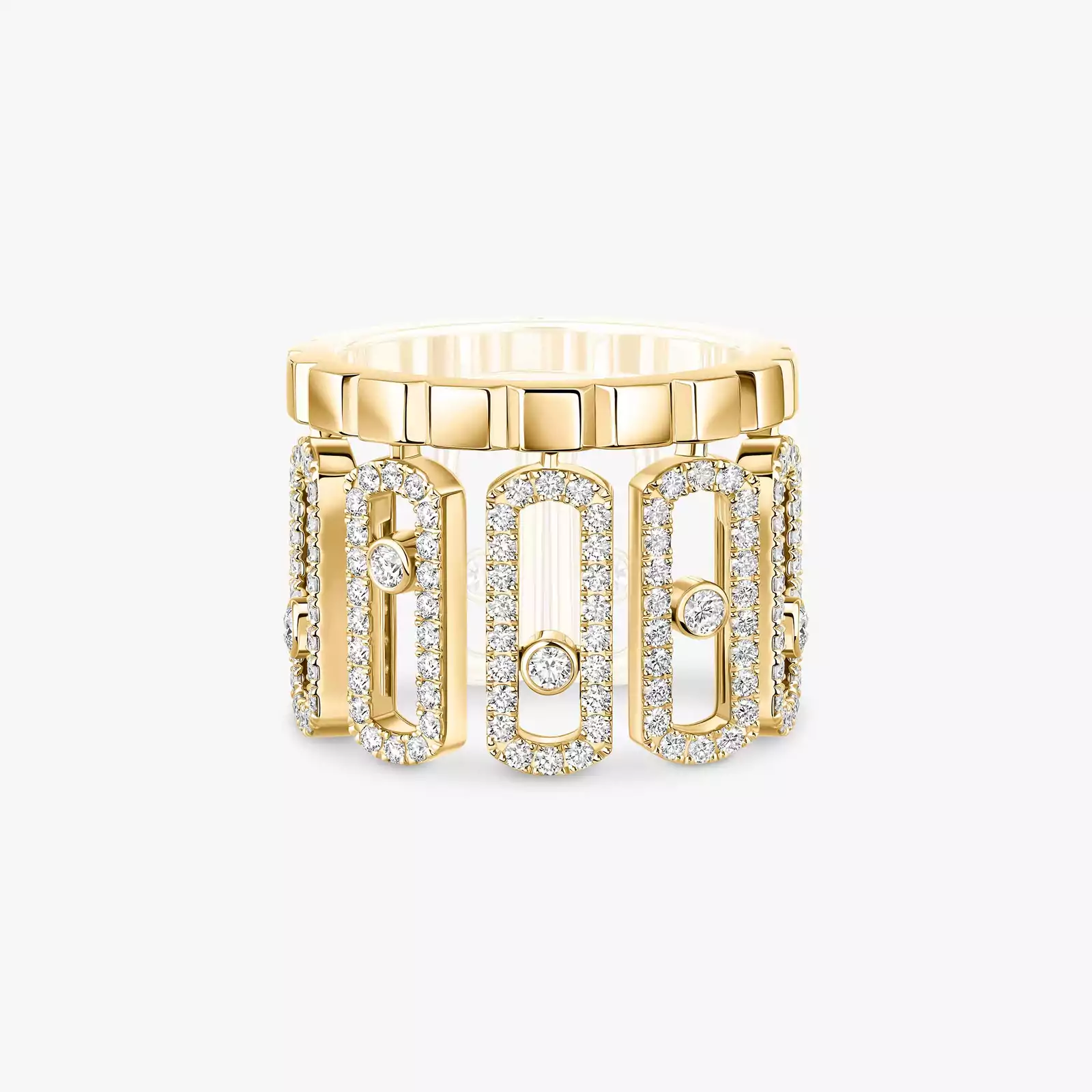 Anillo Mujer Oro amarillo Diamante Move Iconica con Pavé 12821-YG