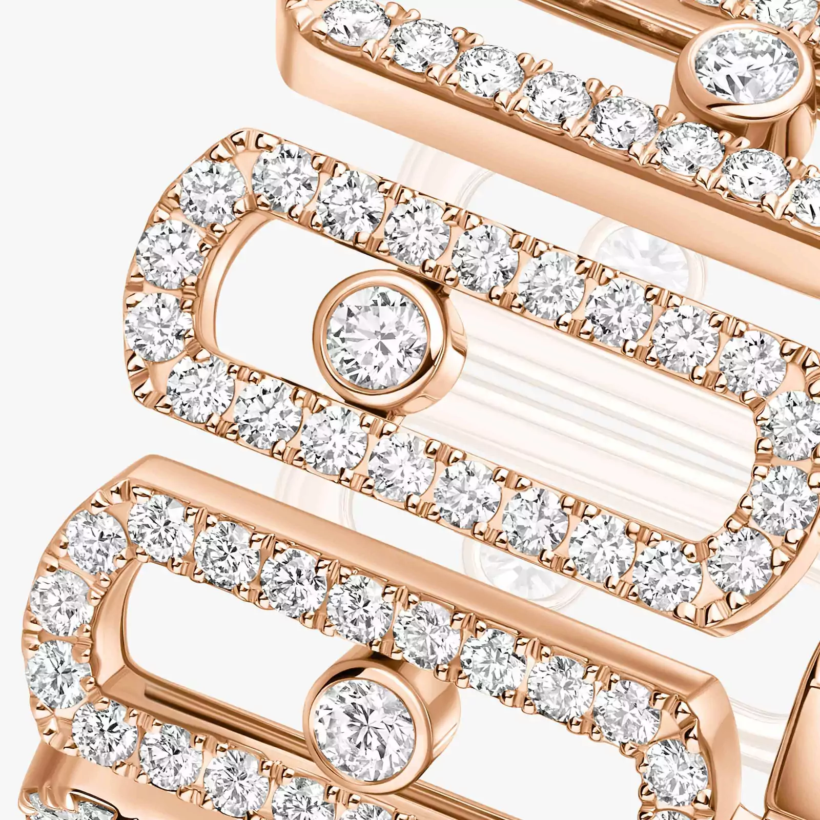 Move Iconica Mit Diamanten ausgefasst Für sie Diamant Ring Roségold 12821-PG