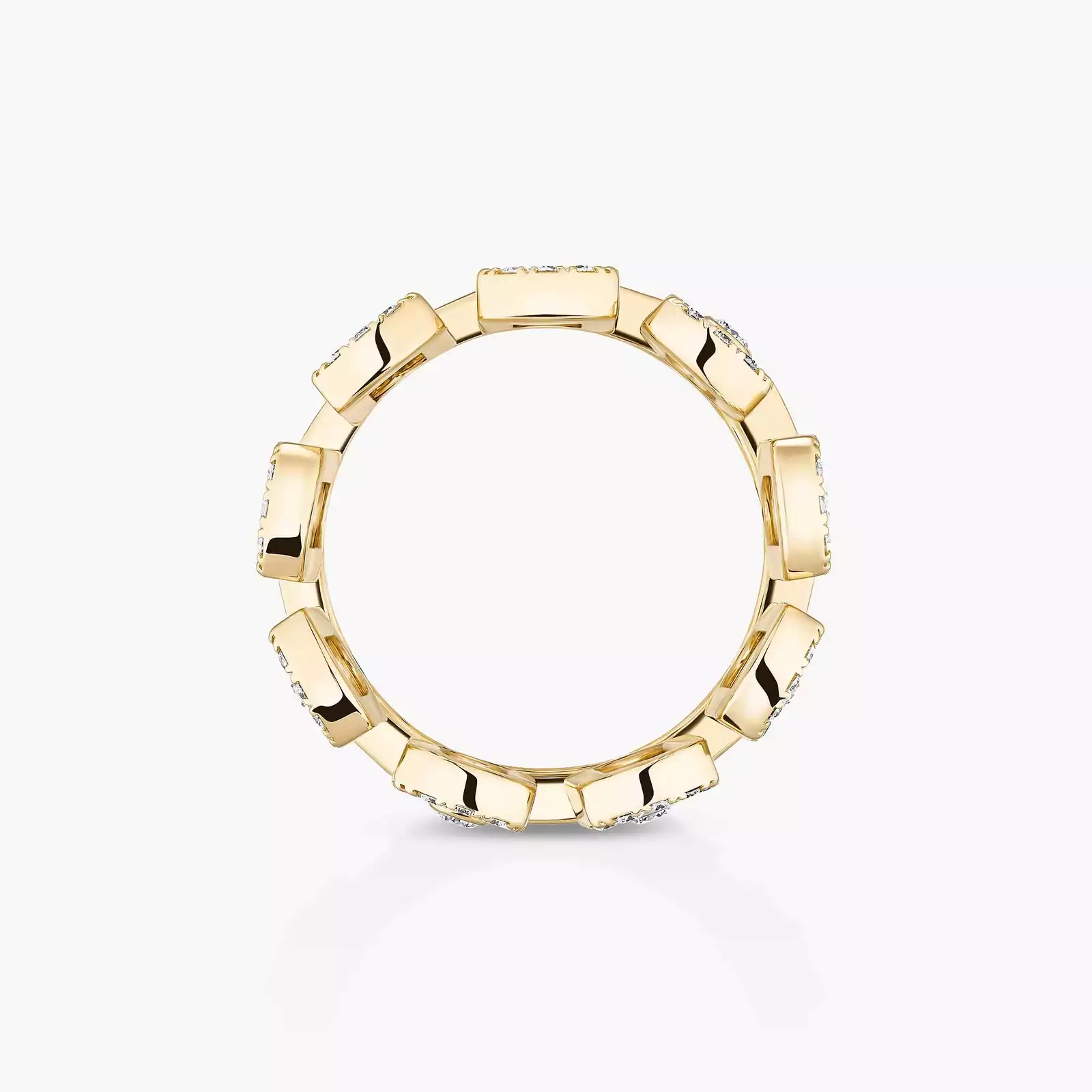 Anillo Mujer Oro amarillo Diamante Move Iconica con Pavé 12821-YG