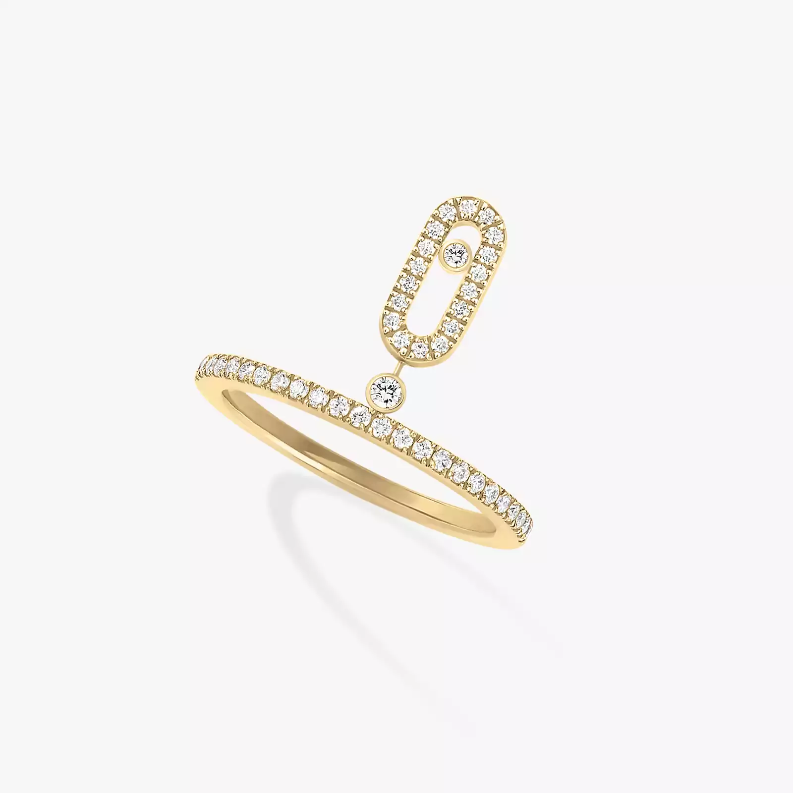 Bague Femme Or Jaune Diamant Move Uno Pampille Pavée 11163-YG