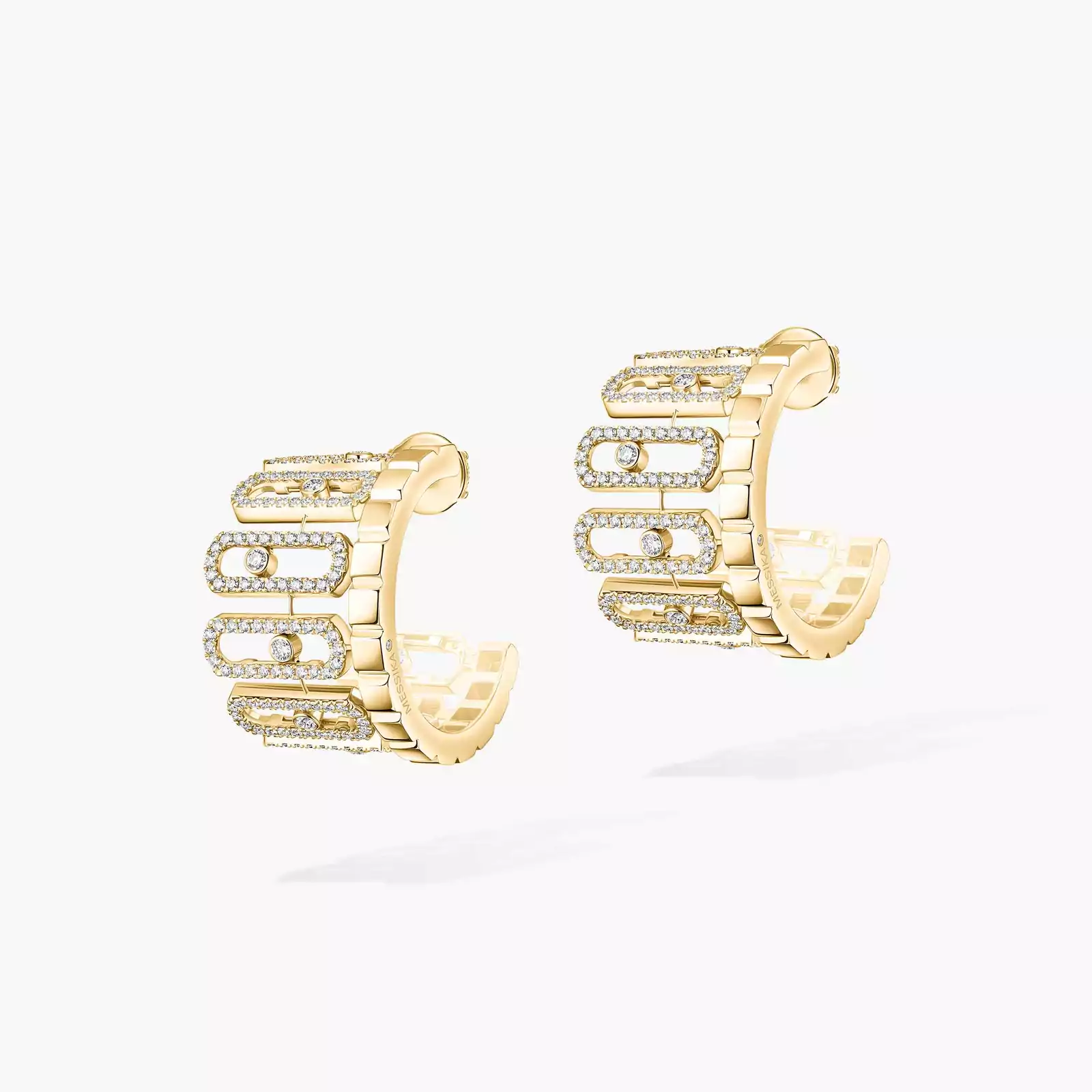 Pendiente Mujer Oro amarillo Diamante Move Iconica con Pavé 12824-YG
