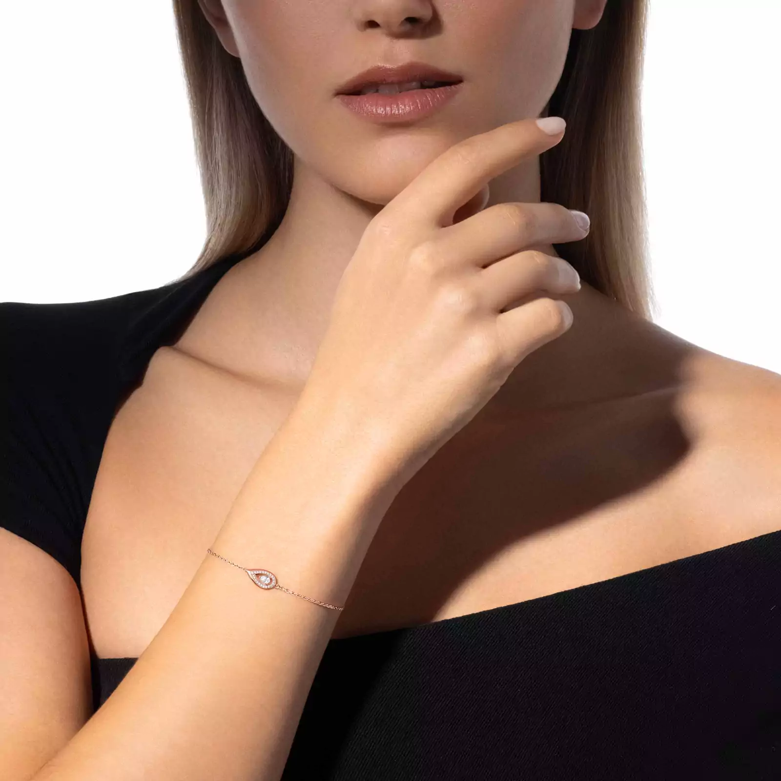 Fiery 0.10ct Pink Gold For Her Diamond Bracelet 14238-PG
