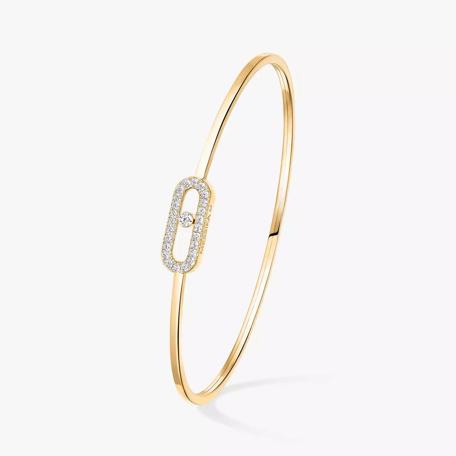 Move Uno密镶钻石弹性细手镯 Yellow Gold Diamond For Her Bracelet 11134-YG