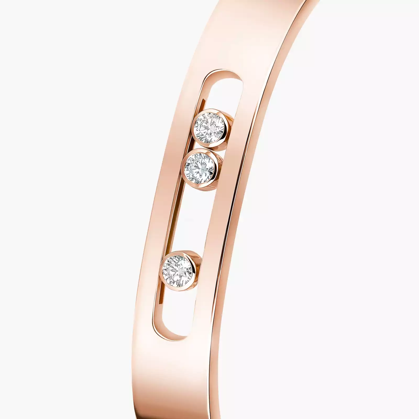 Bracelet For Her Pink Gold Diamond Move Joaillerie Bangle 13586-PG