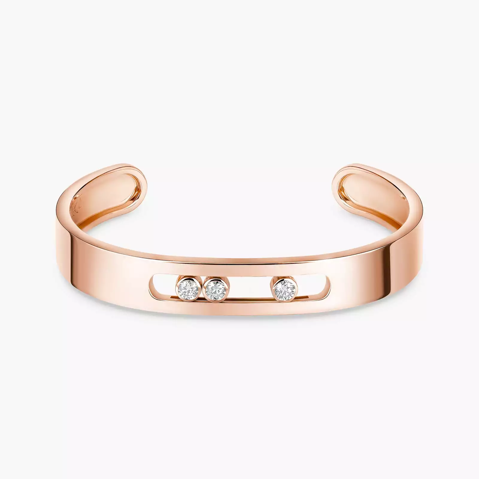 Bracelet For Her Pink Gold Diamond Move Joaillerie Bangle 13586-PG