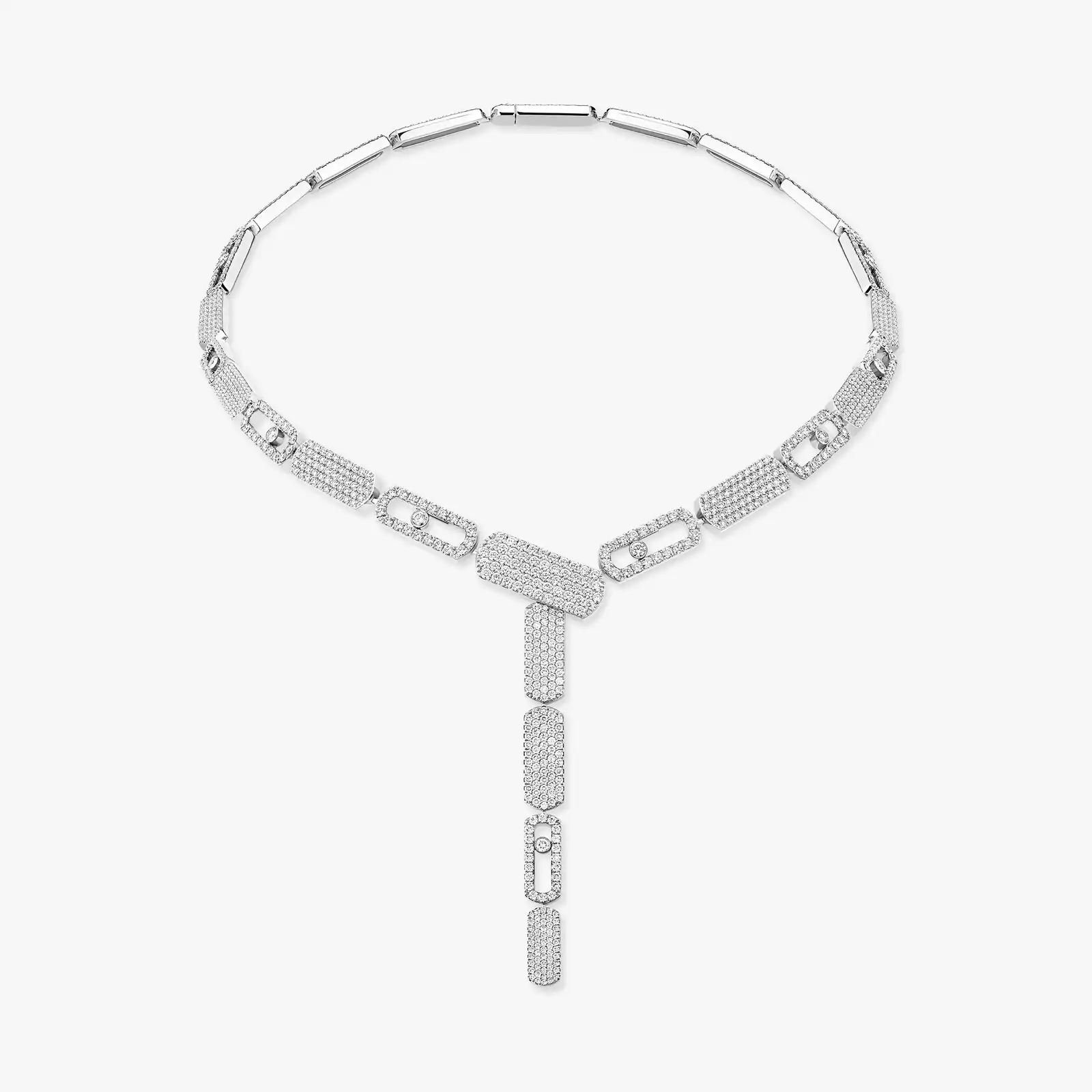 Imperial Move LM Pavé Tie Necklace White Gold For Her Diamond Necklace 14151-WG