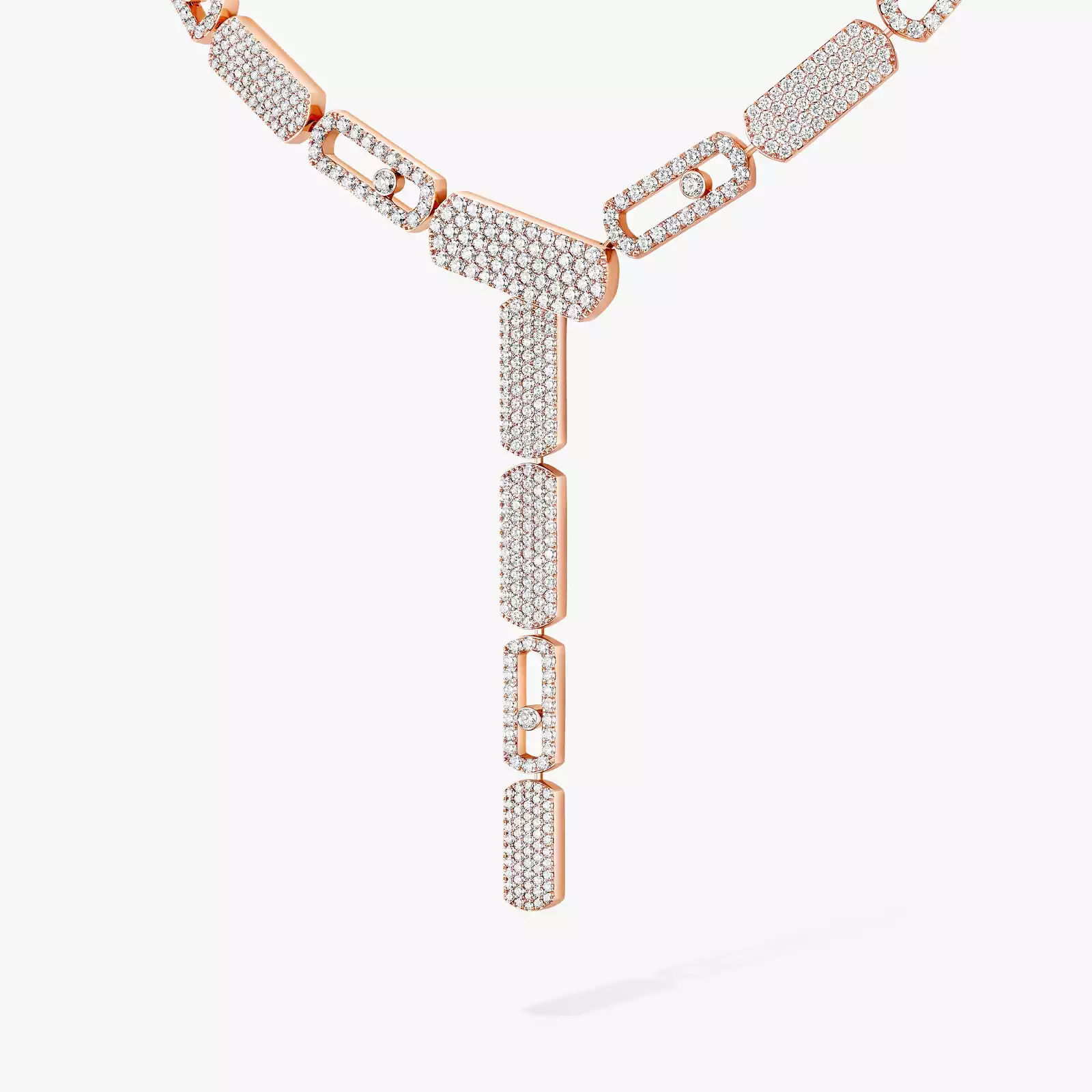 Imperial Move LM Pavé Tie Necklace Pink Gold For Her Diamond Necklace 14151-PG