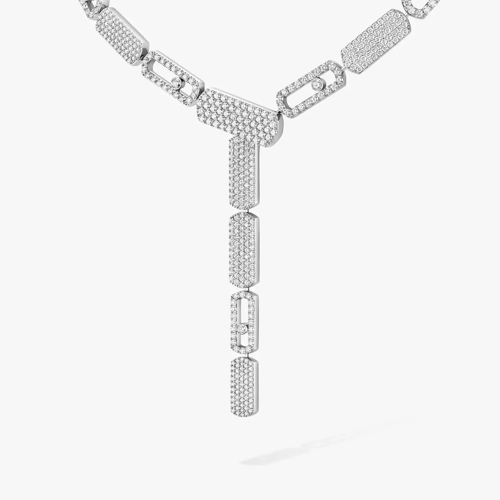 Imperial Move LM Pavé Tie Necklace White Gold For Her Diamond Necklace 14151-WG