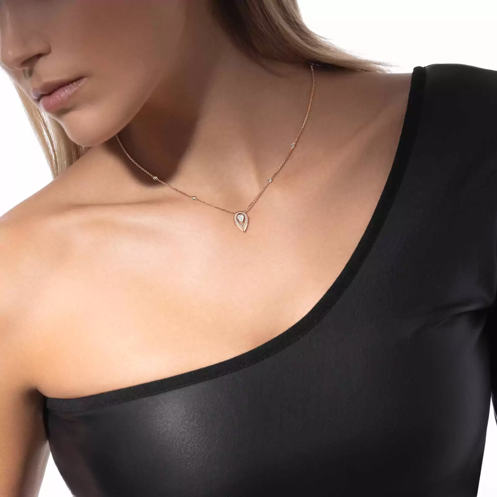 Fiery 0.40ct Pink Gold For Her Diamond Necklace 14266-PG