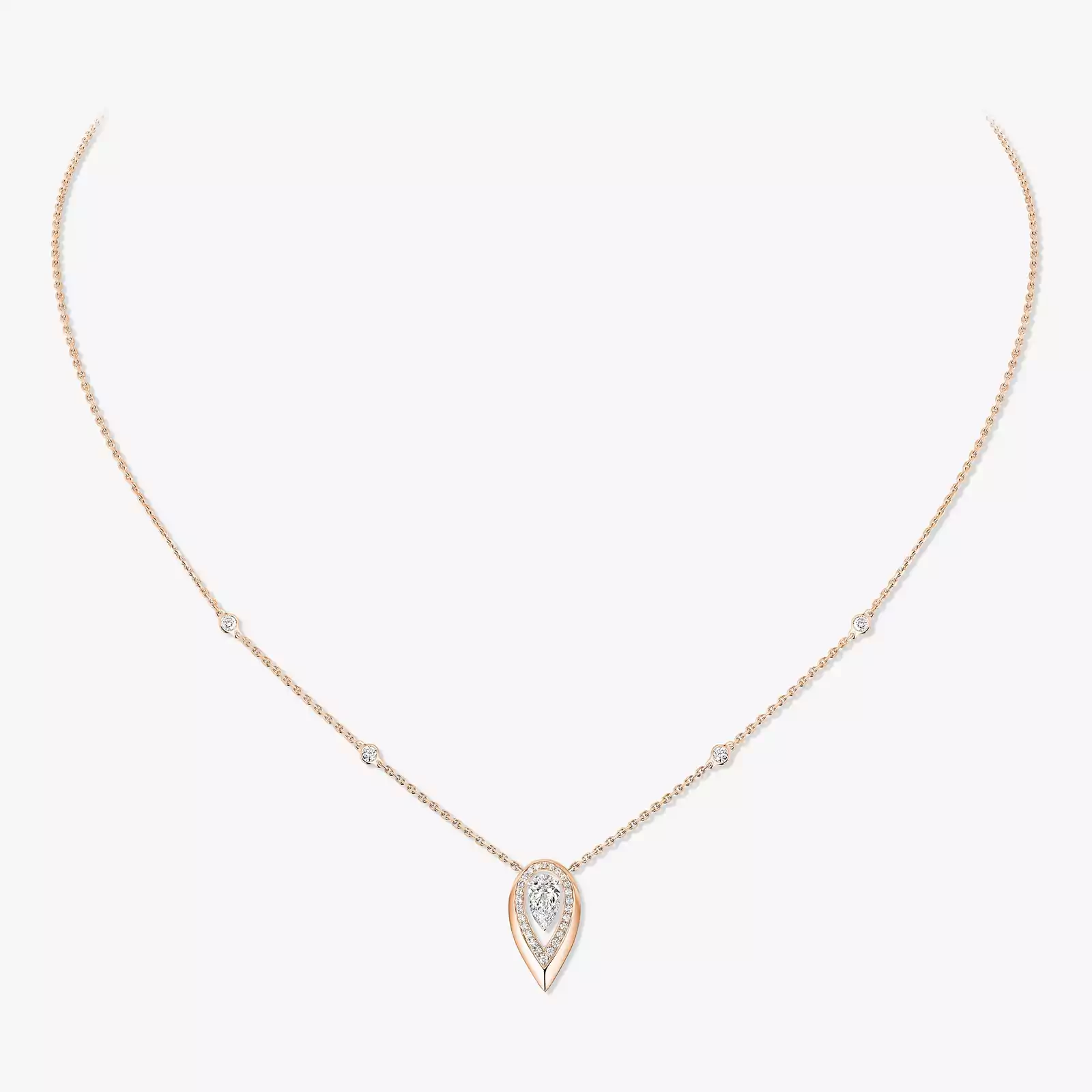 Fiery 0.40ct Pink Gold For Her Diamond Necklace 14266-PG