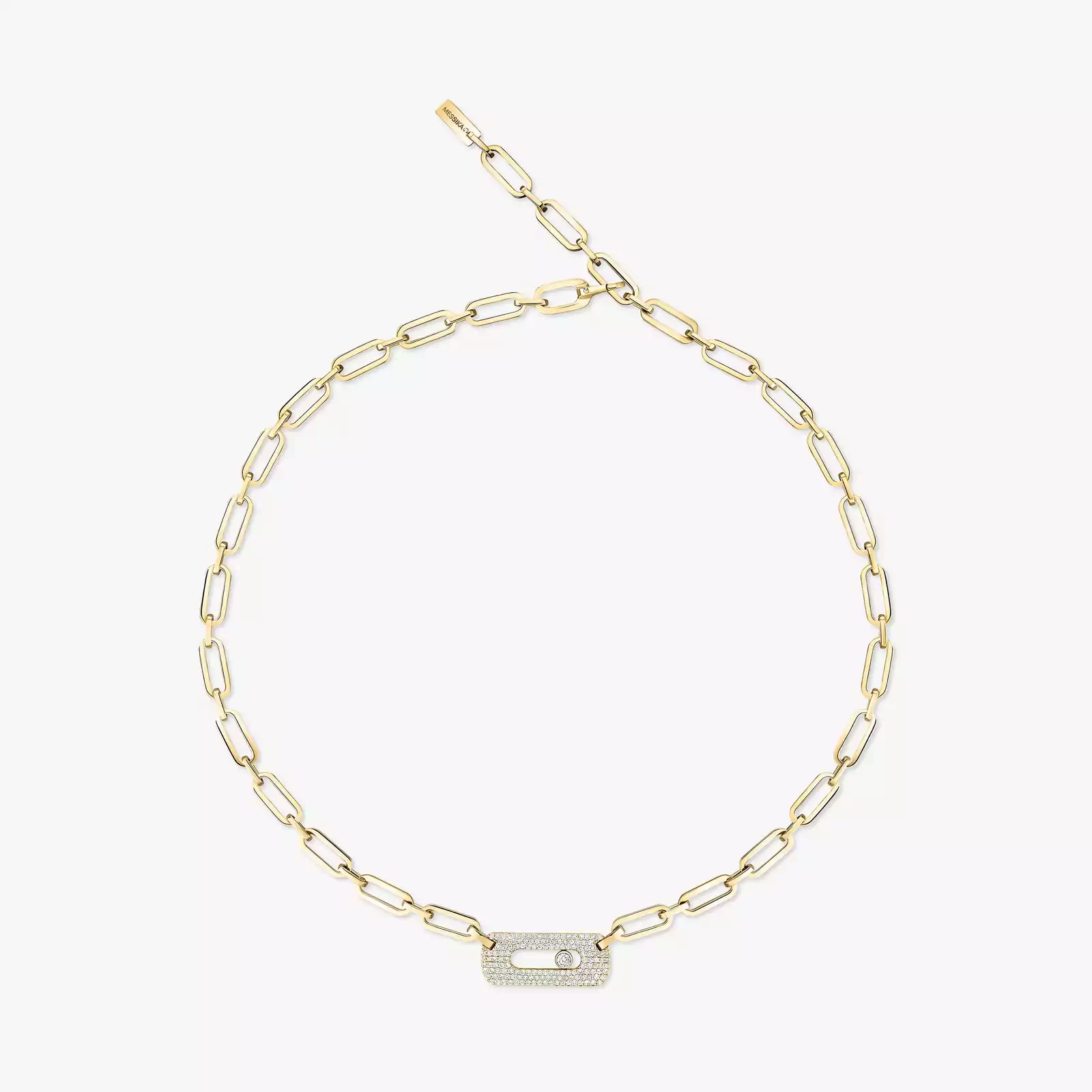 Move Link Necklace Yellow Gold For Her Diamond Necklace 12095-YG