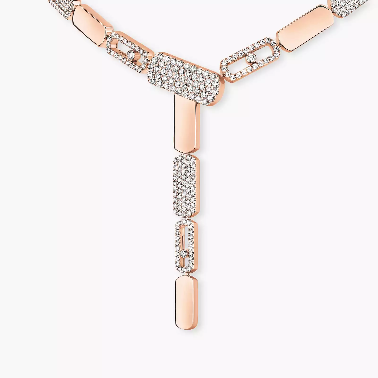 Imperial Move SM Tie Necklace Pink Gold For Her Diamond Necklace 14220-PG