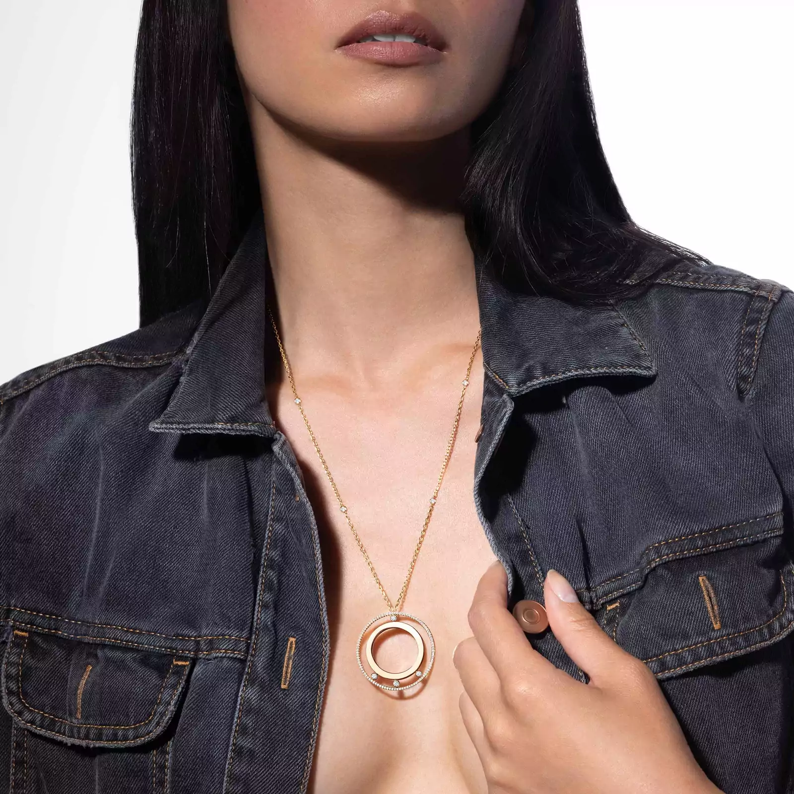 Collar Mujer Oro amarillo Diamante Collar largo Move Romane 11169-YG