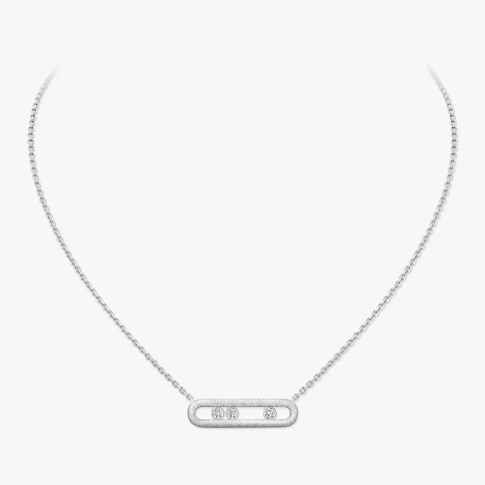 Move Classique Ciselé White Gold For Her Diamond Necklace 14667-WG