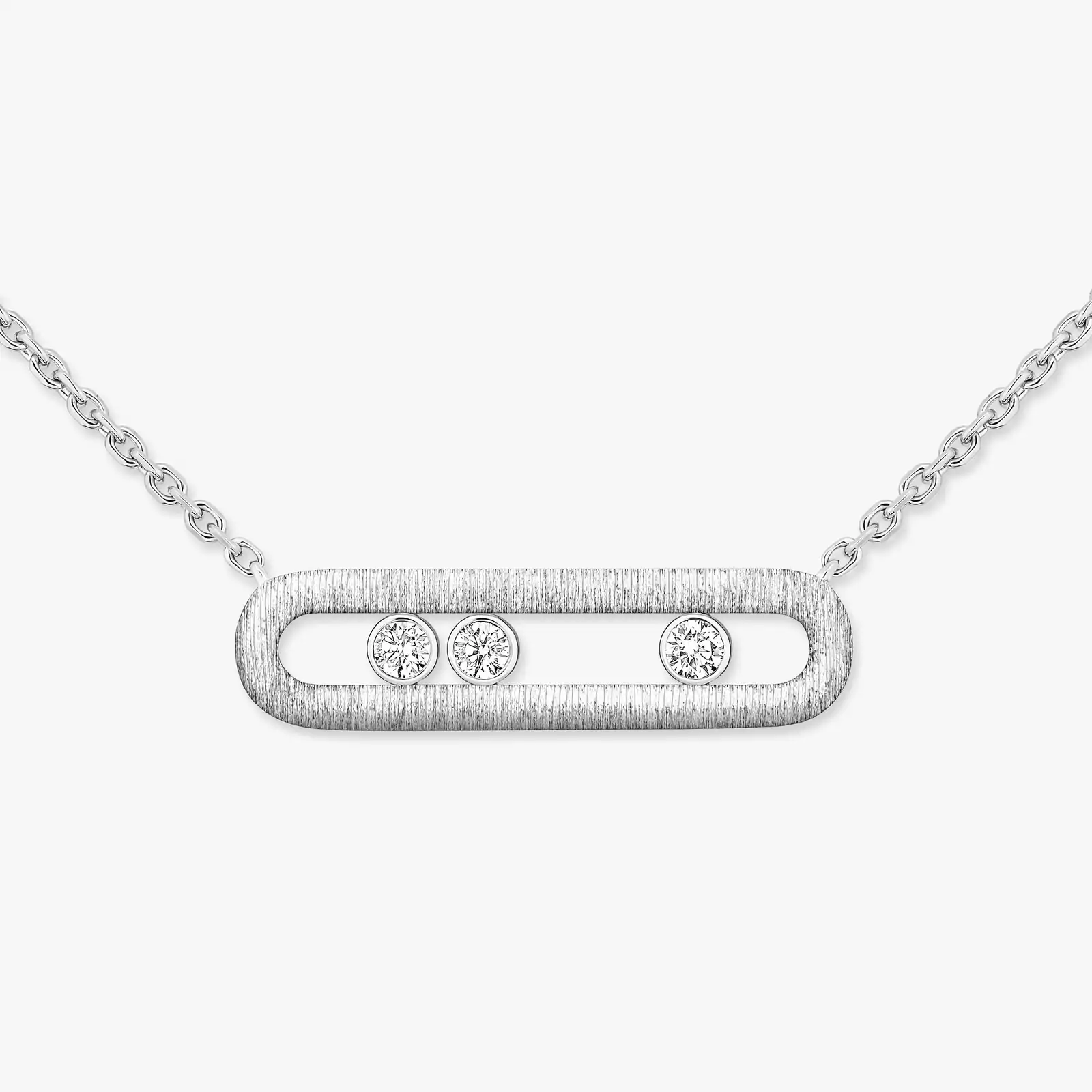 Move Classique Ciselé White Gold For Her Diamond Necklace 14667-WG